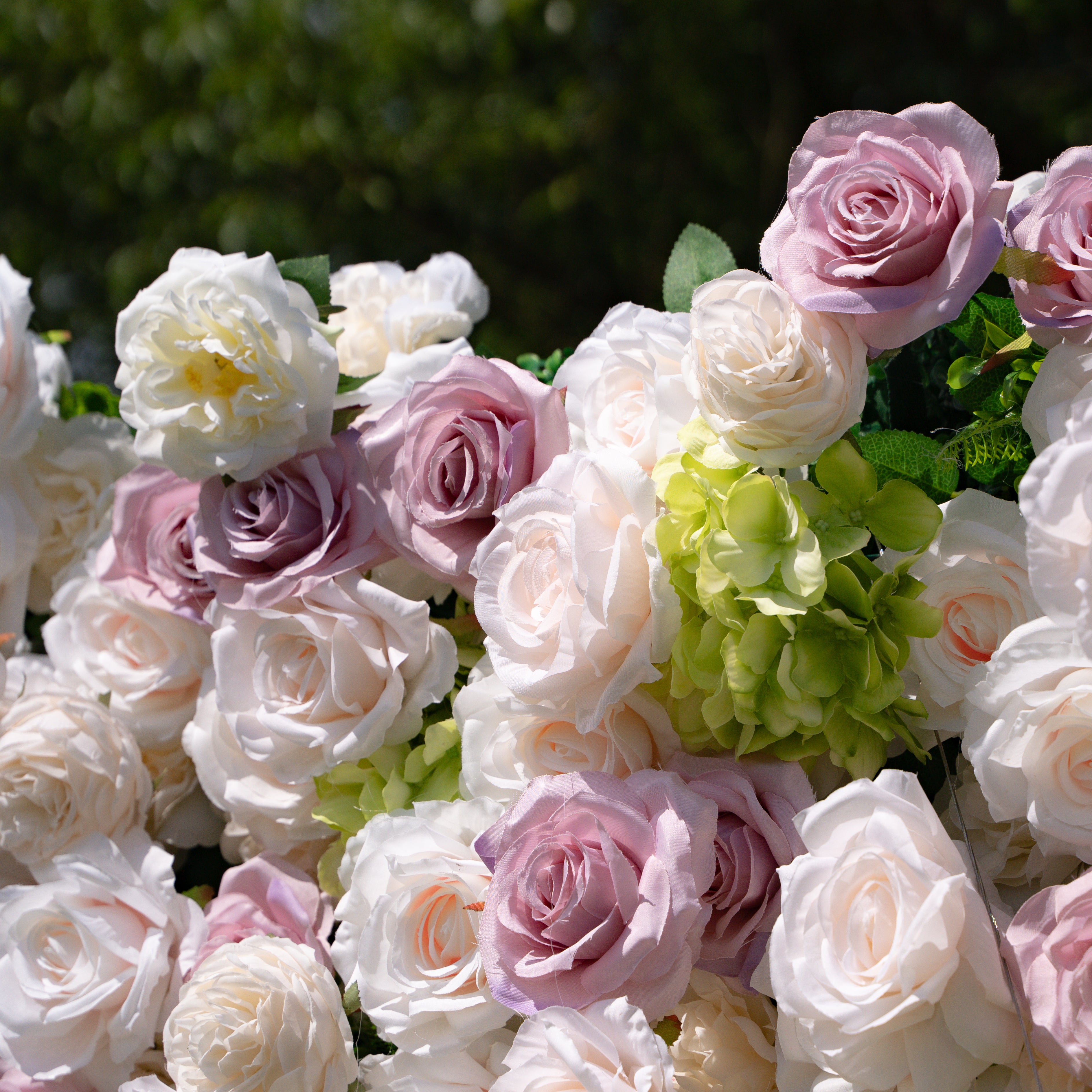 Nataly:5D Fabric Artificial rolling up curtain flower wall (Ready to ship) Rose Morning