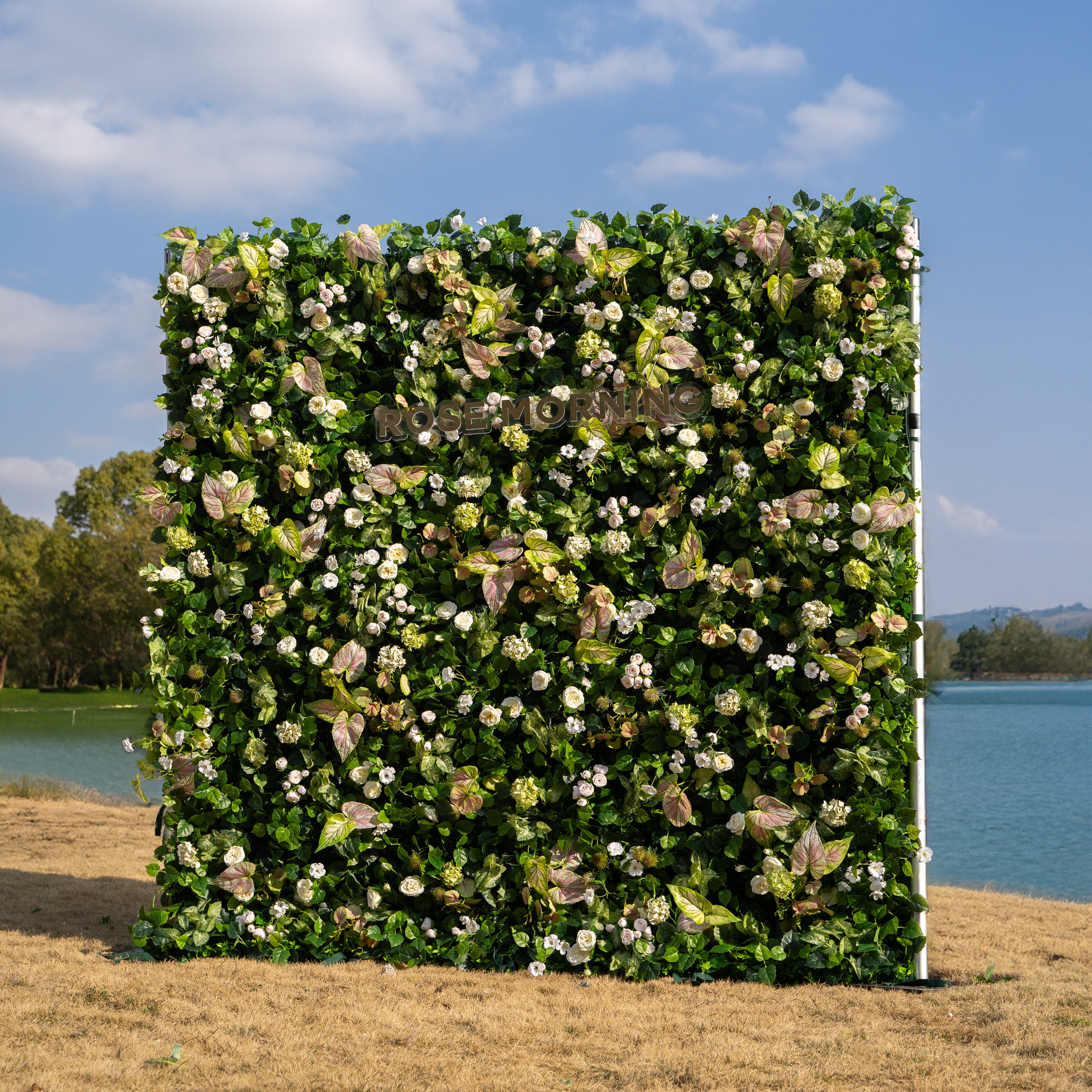 Nives:4D Fabric Artificial rolling up curtain flower wall (Ready to ship)(Used for shooting-Only USA)