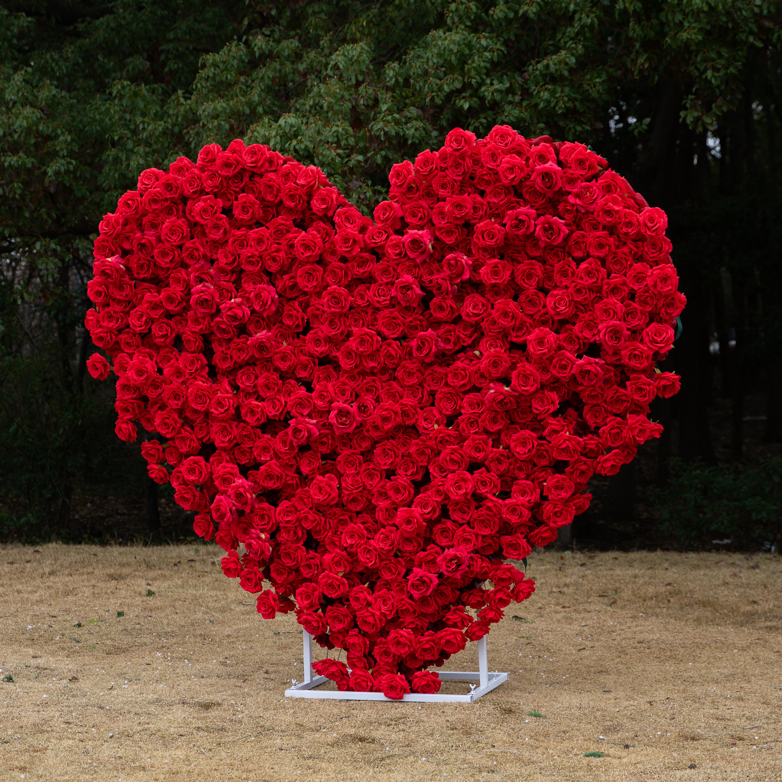 Passion Heart Wall:3D Fabric Artificial rolling up curtain flower wall (6.2ft*6.9ft)