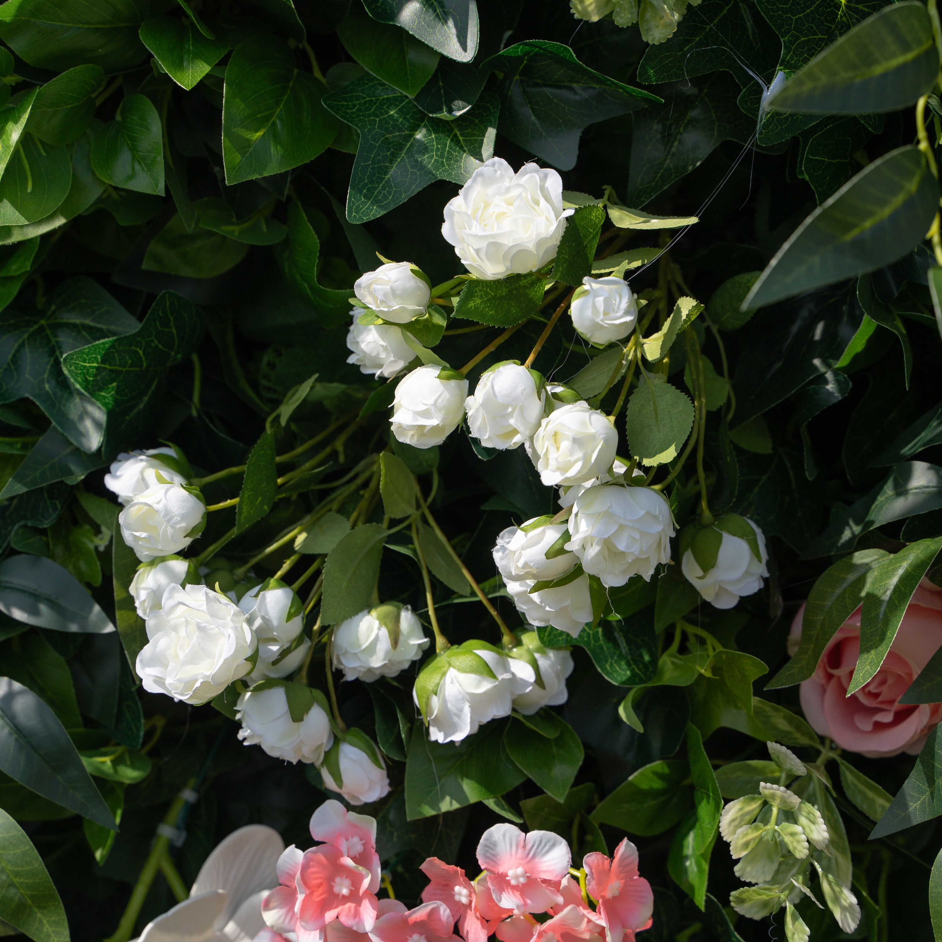 Patricia:3D Fabric Artificial rolling up curtain flower wall