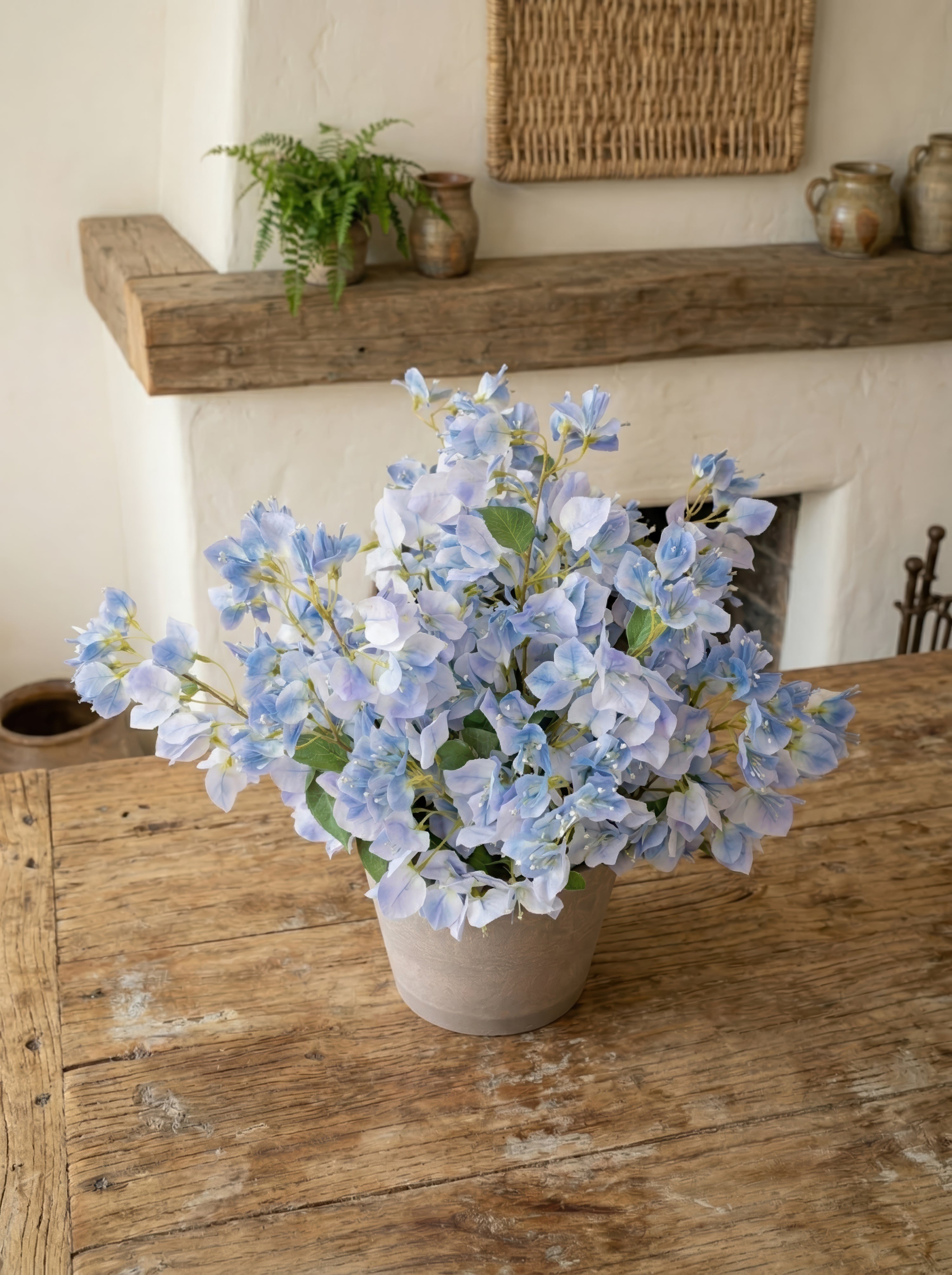 The Mediterranean Blue Bougainvillea | 21.6" Potted Faux Botanical