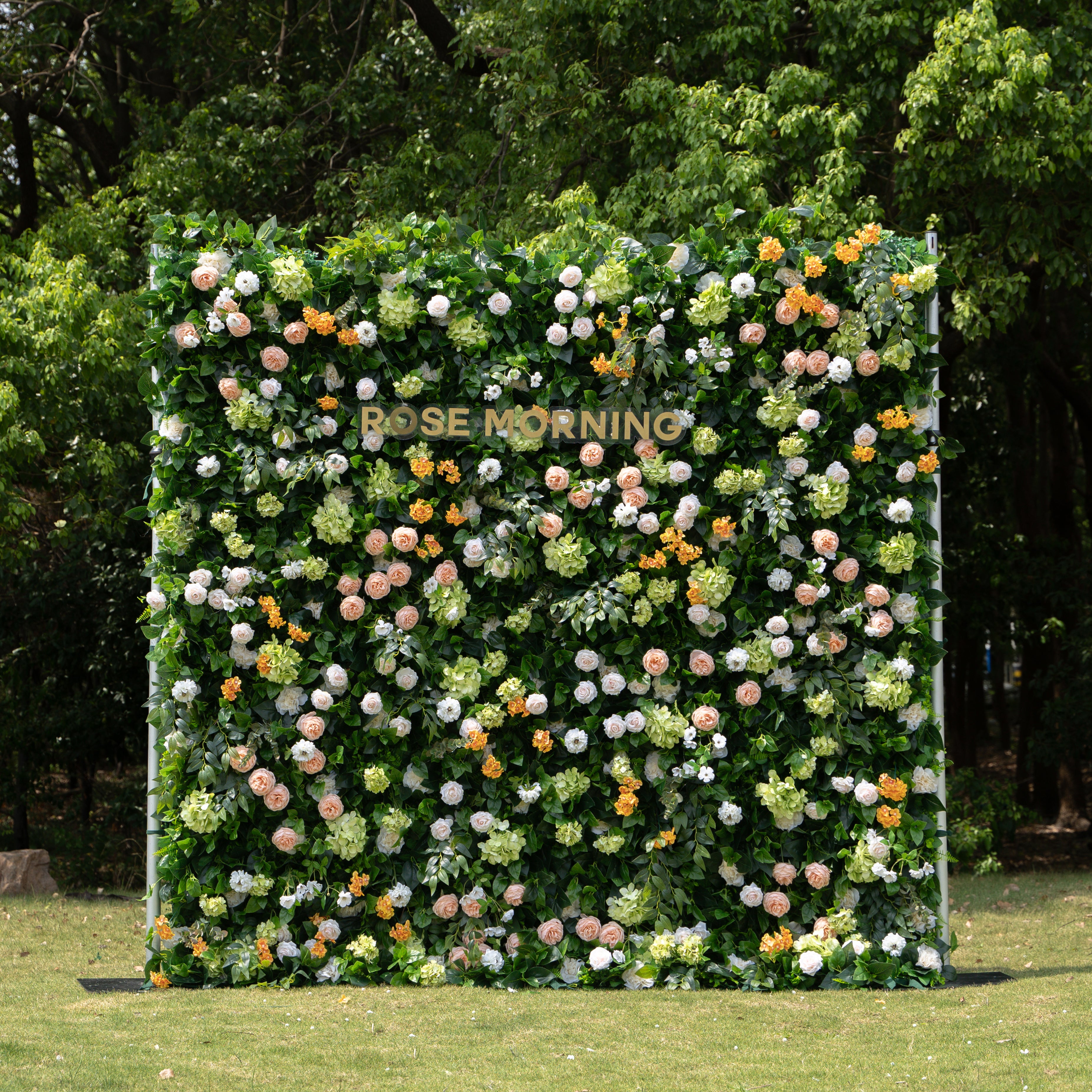 Poppy:5D Fabric Artificial rolling up curtain flower wall (Ready to ship) Rose Morning