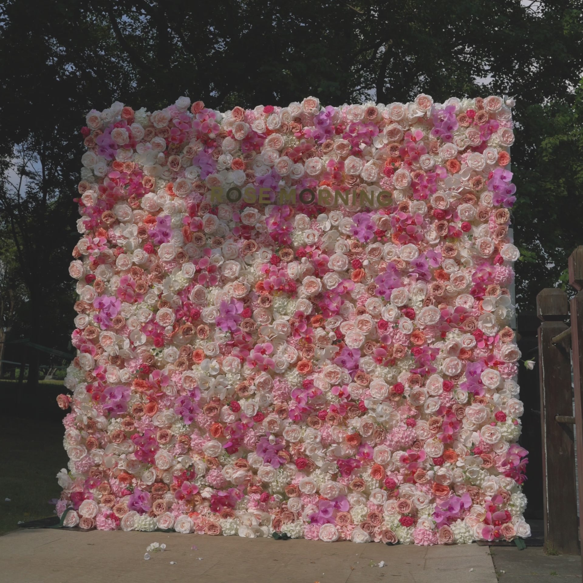 Aivy 3D Fabric Artificial rolling up curtain flower wall