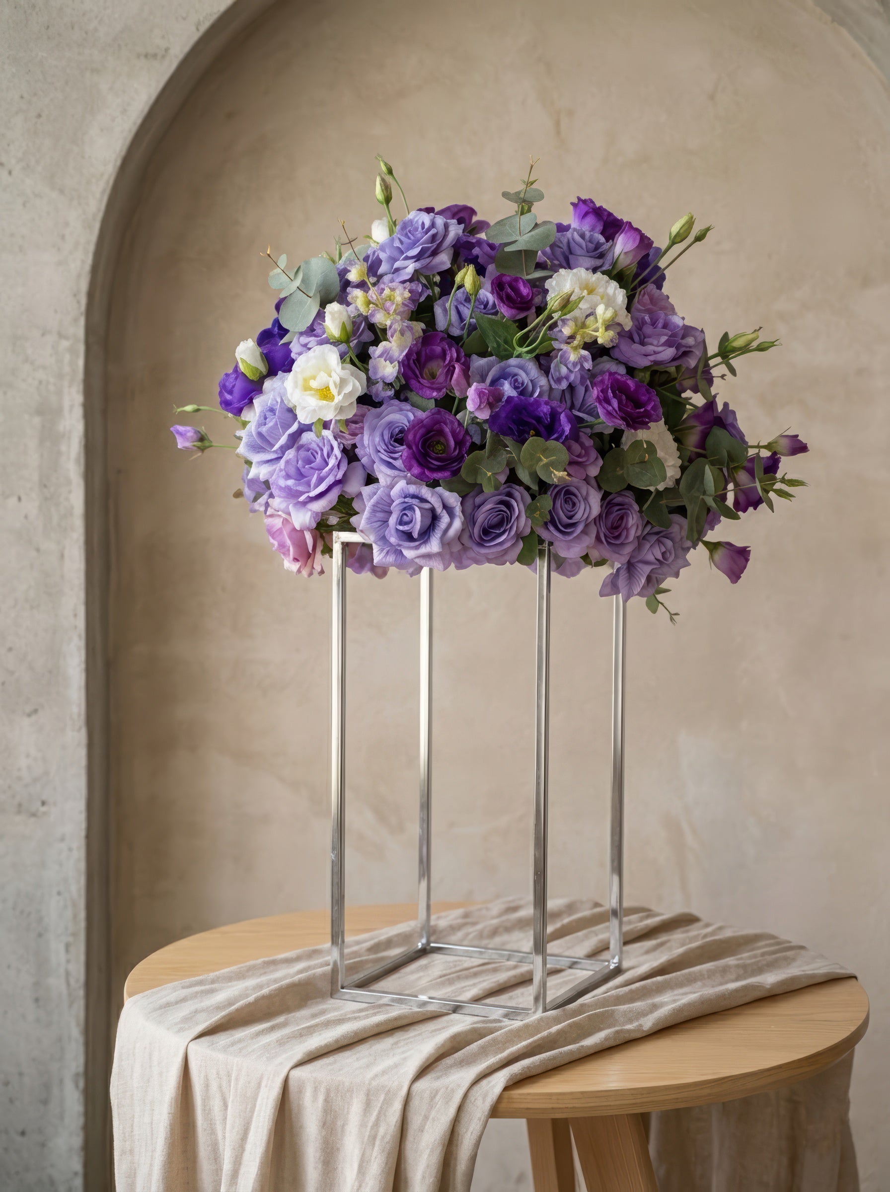 Purple Flower Ball Flower Centerpiece Bouquet Table Decoration for Wedding and Event