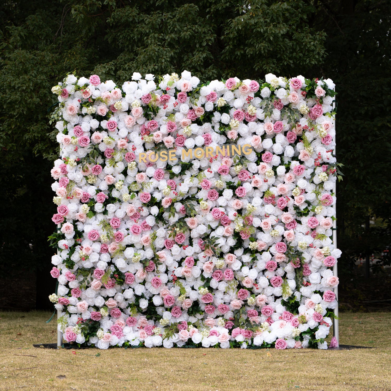 Queena:4D Fabric Artificial zip up curtain flower wall 8ft*8ft