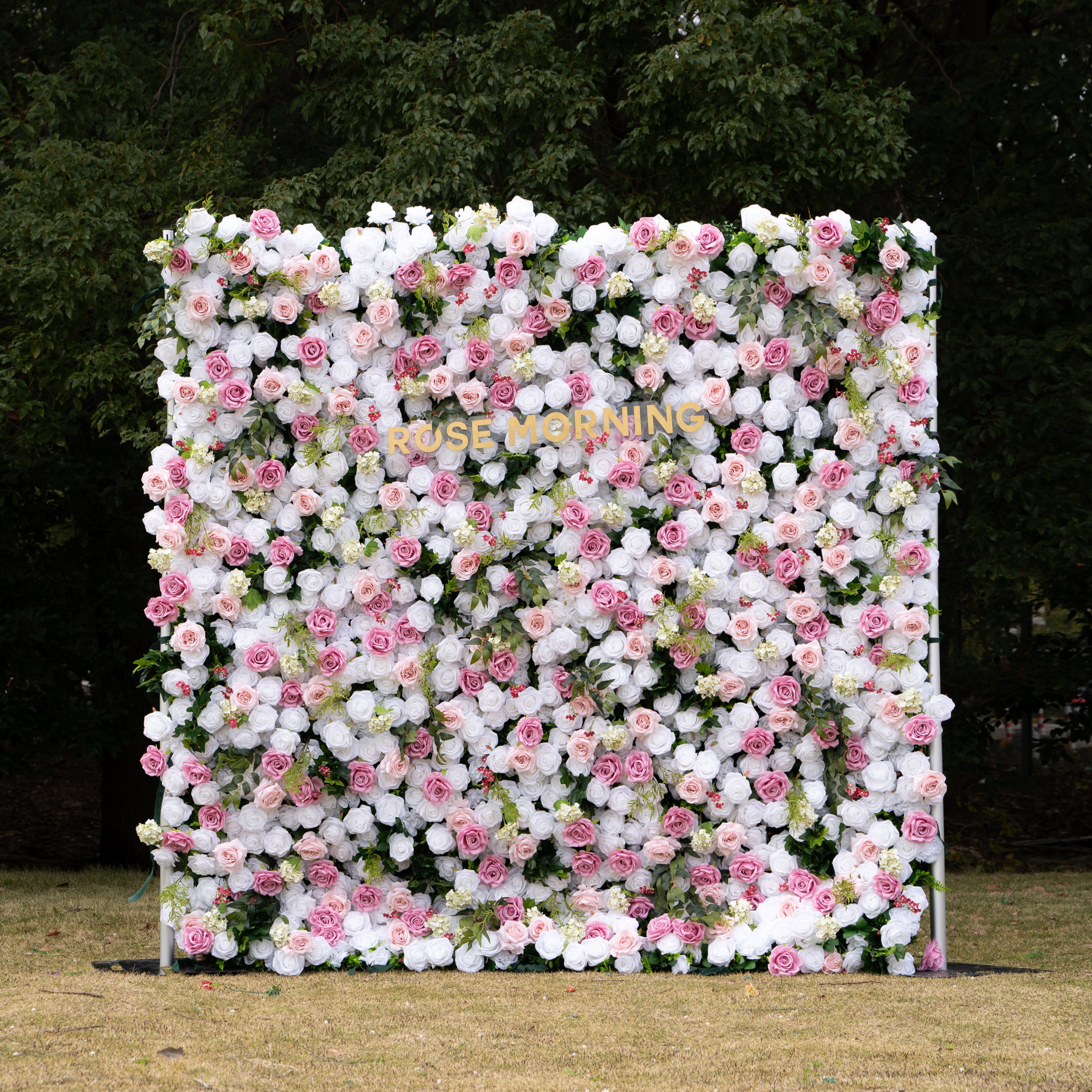 Queena:4D Fabric Artificial zip up curtain flower wall 8ft*8ft