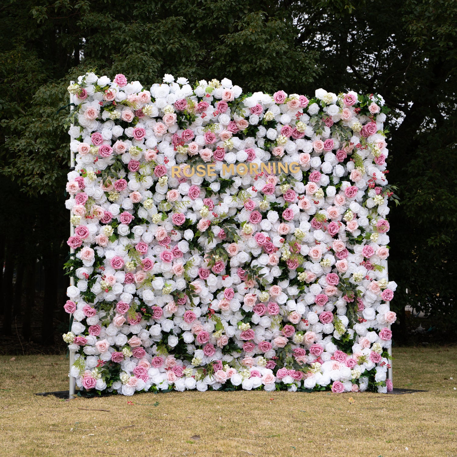 Queena:4D Fabric Artificial zip up curtain flower wall 8ft*8ft