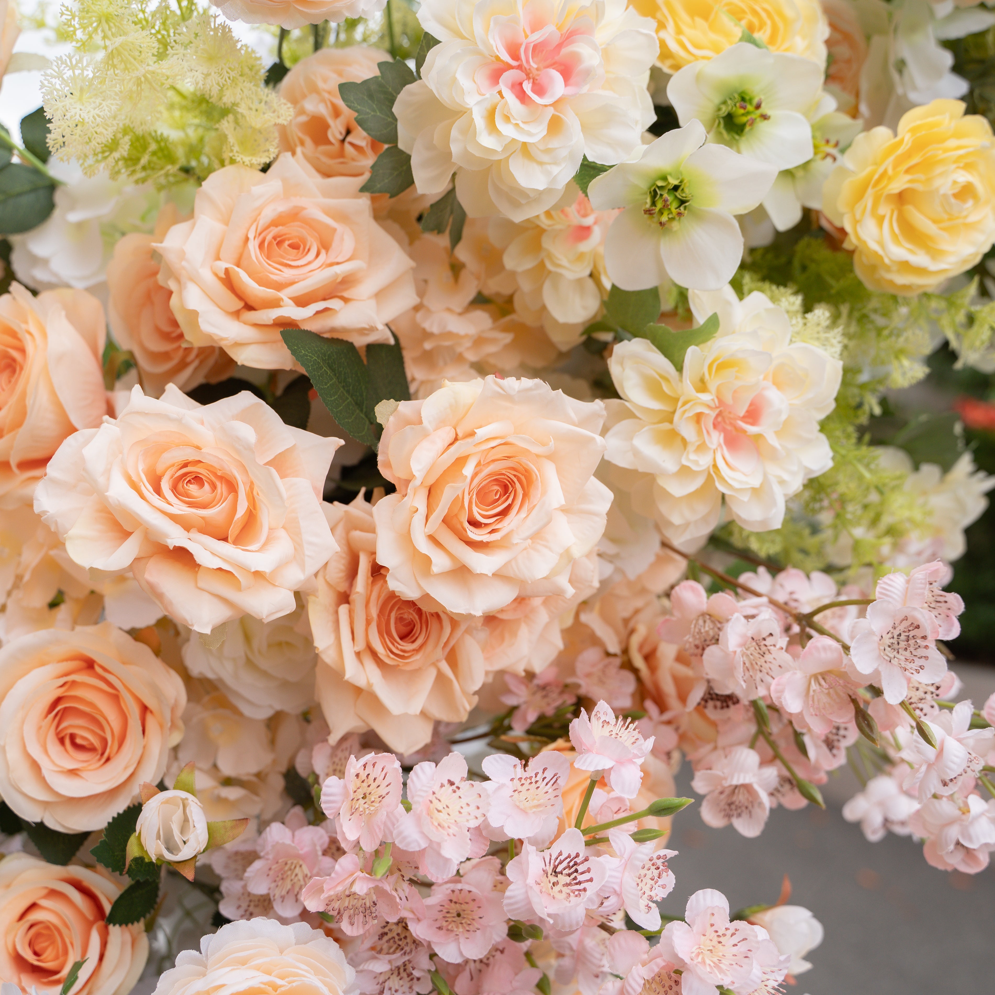 New Arrival: Rainbow Wedding Party Background Floral Arch Decoration