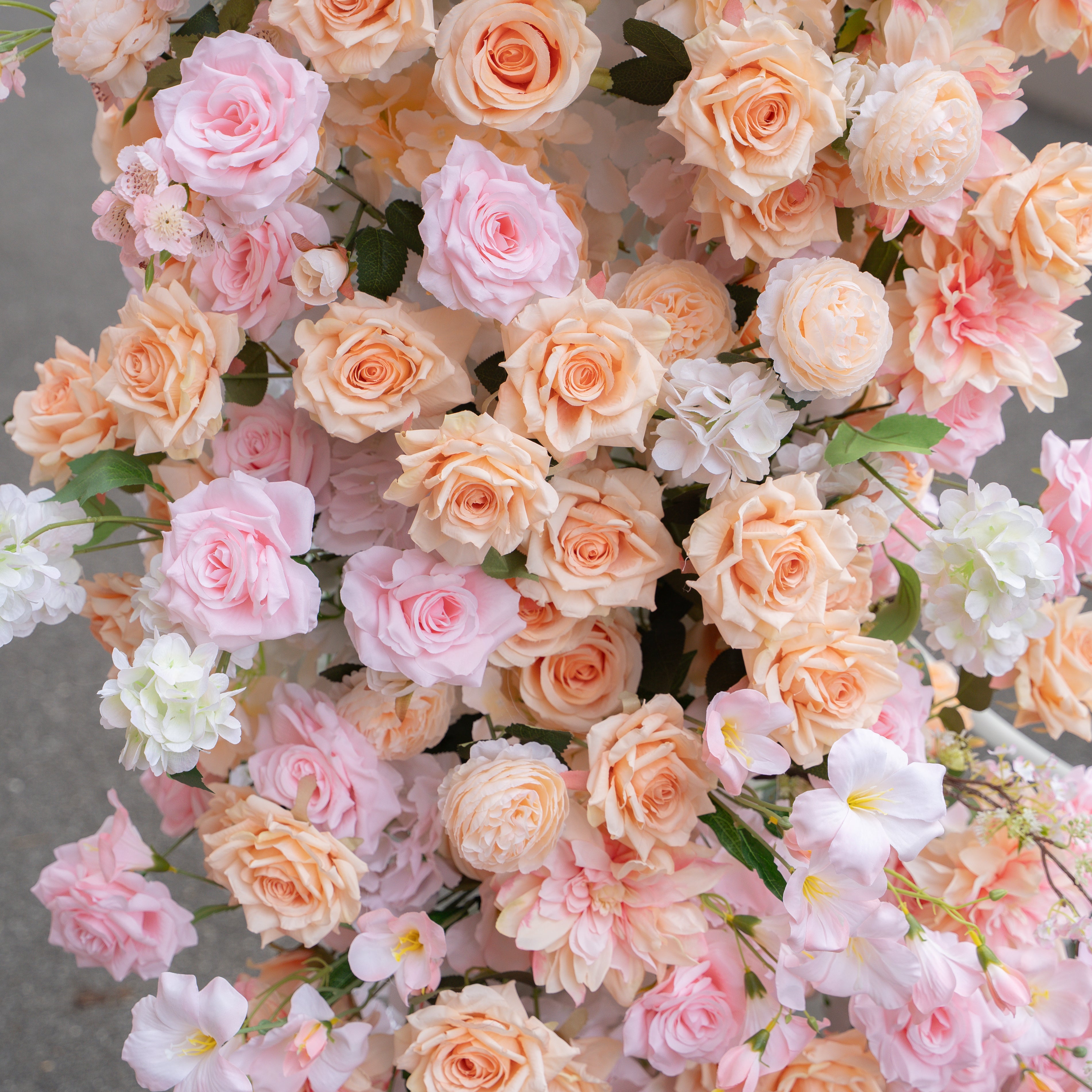 New Arrival: Rainbow Wedding Party Background Floral Arch Decoration