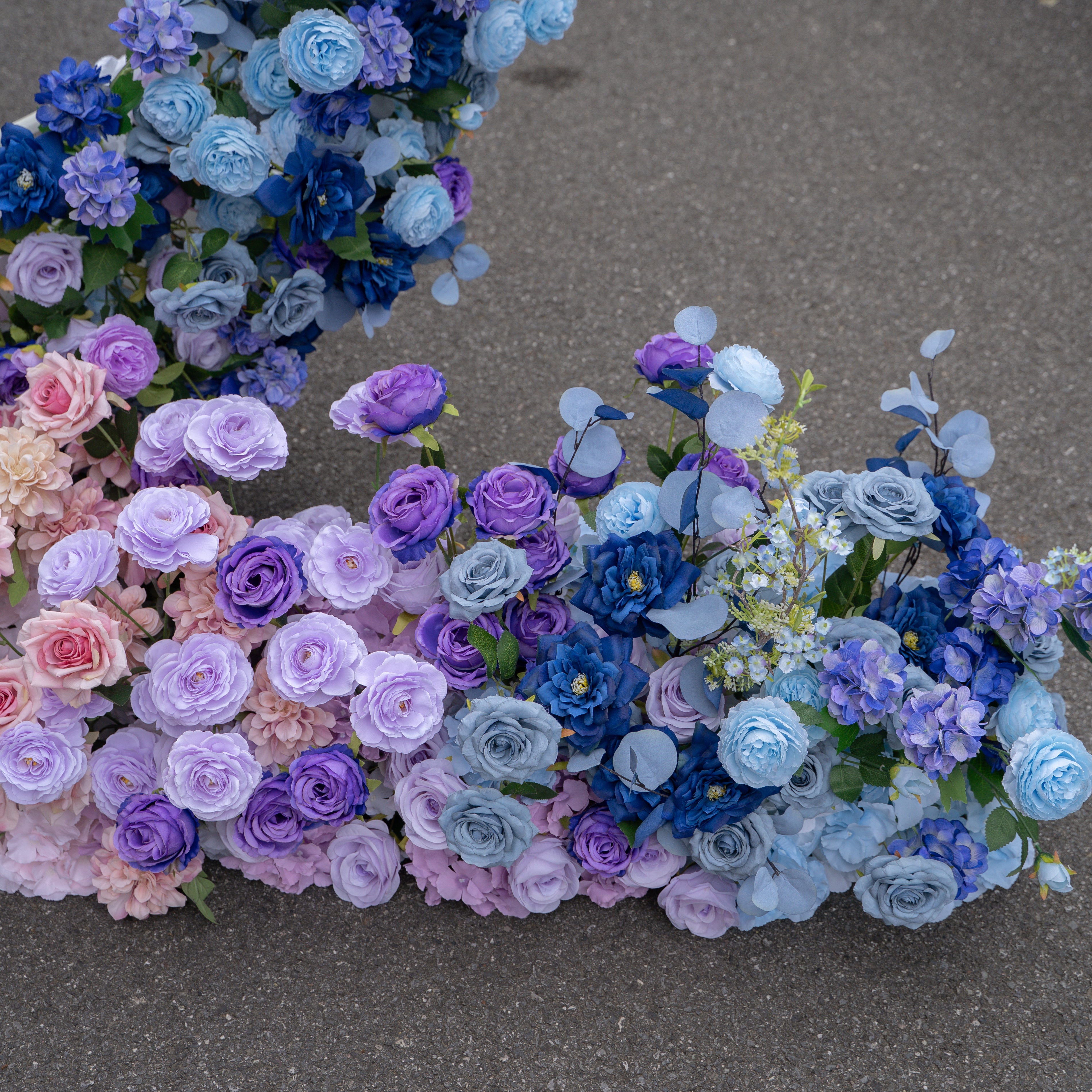 New Arrival: Rainbow Wedding Party Background Floral Arch Decoration