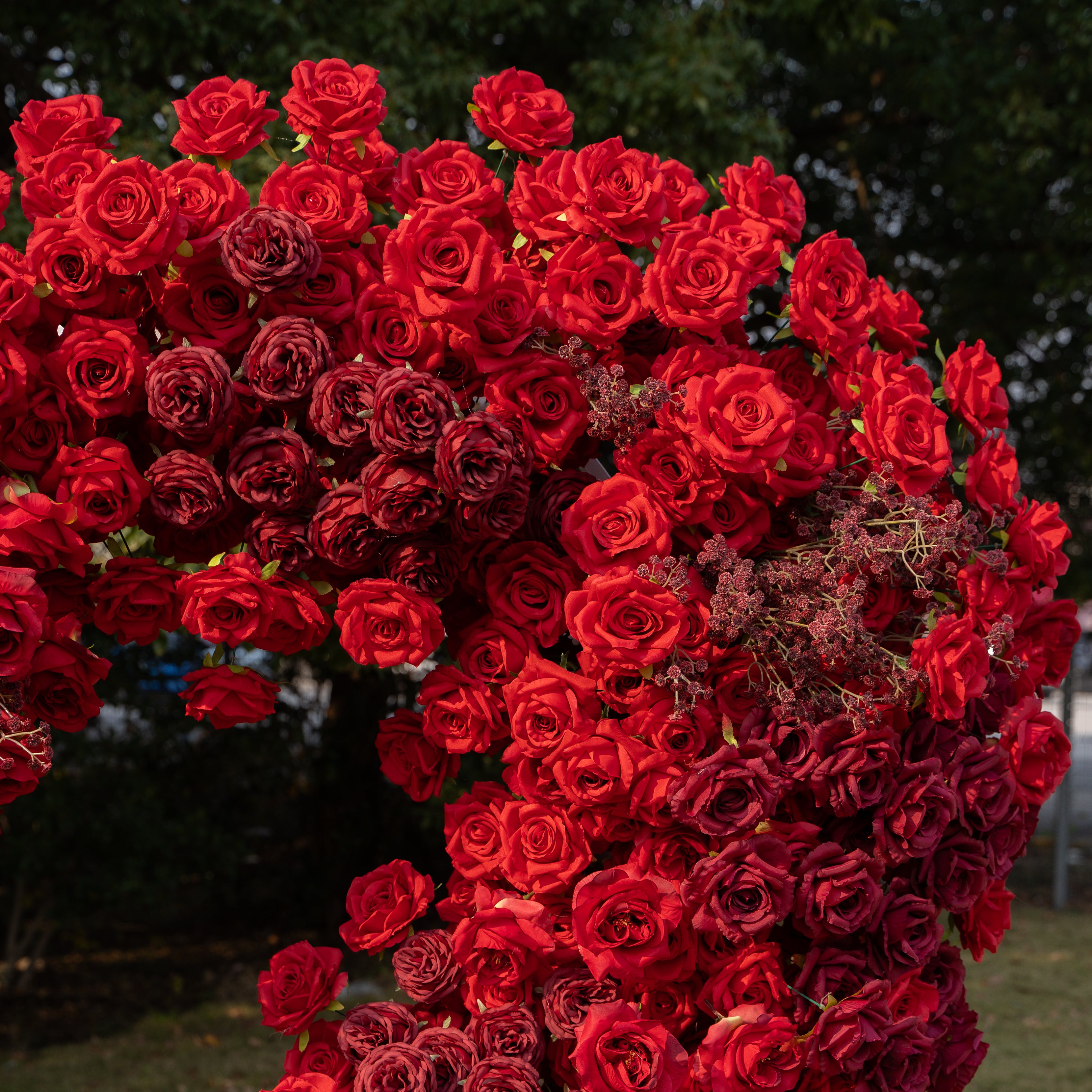 New Red Heart 2025:Wedding Party Background Floral Arch Decoration (Including Frame)