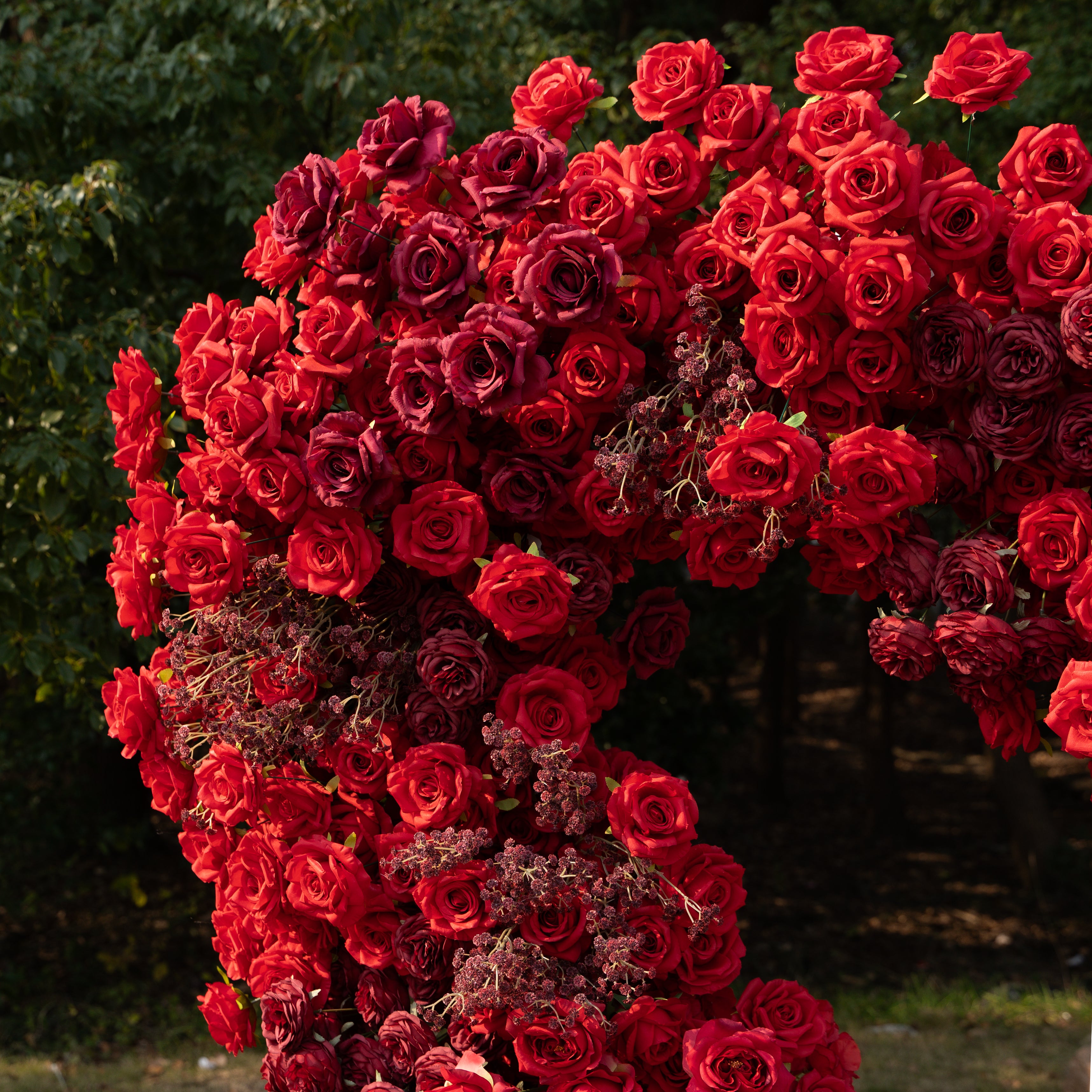 New Red Heart 2025:Wedding Party Background Floral Arch Decoration (Including Frame)