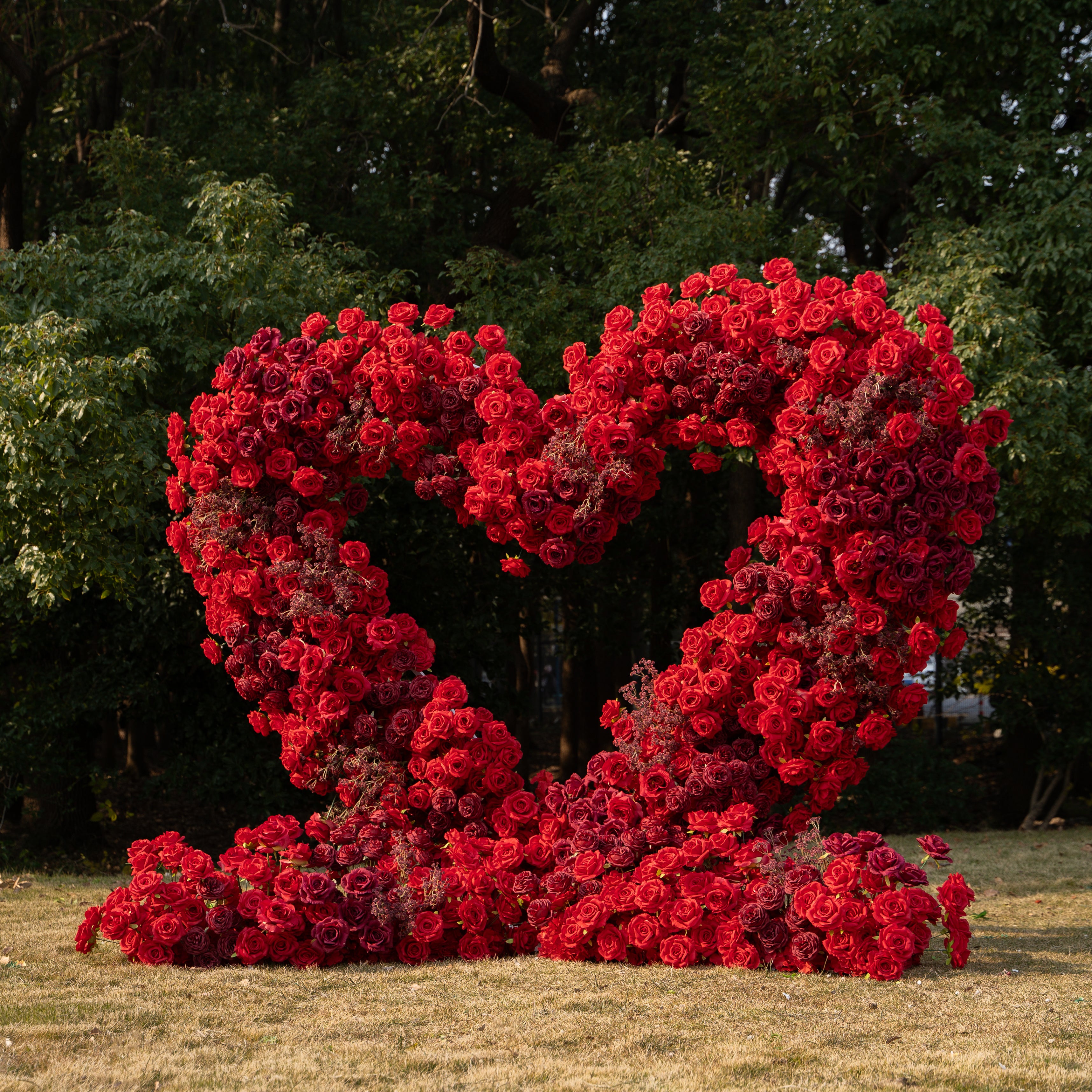New Red Heart 2025:Wedding Party Background Floral Arch Decoration (Including Frame)