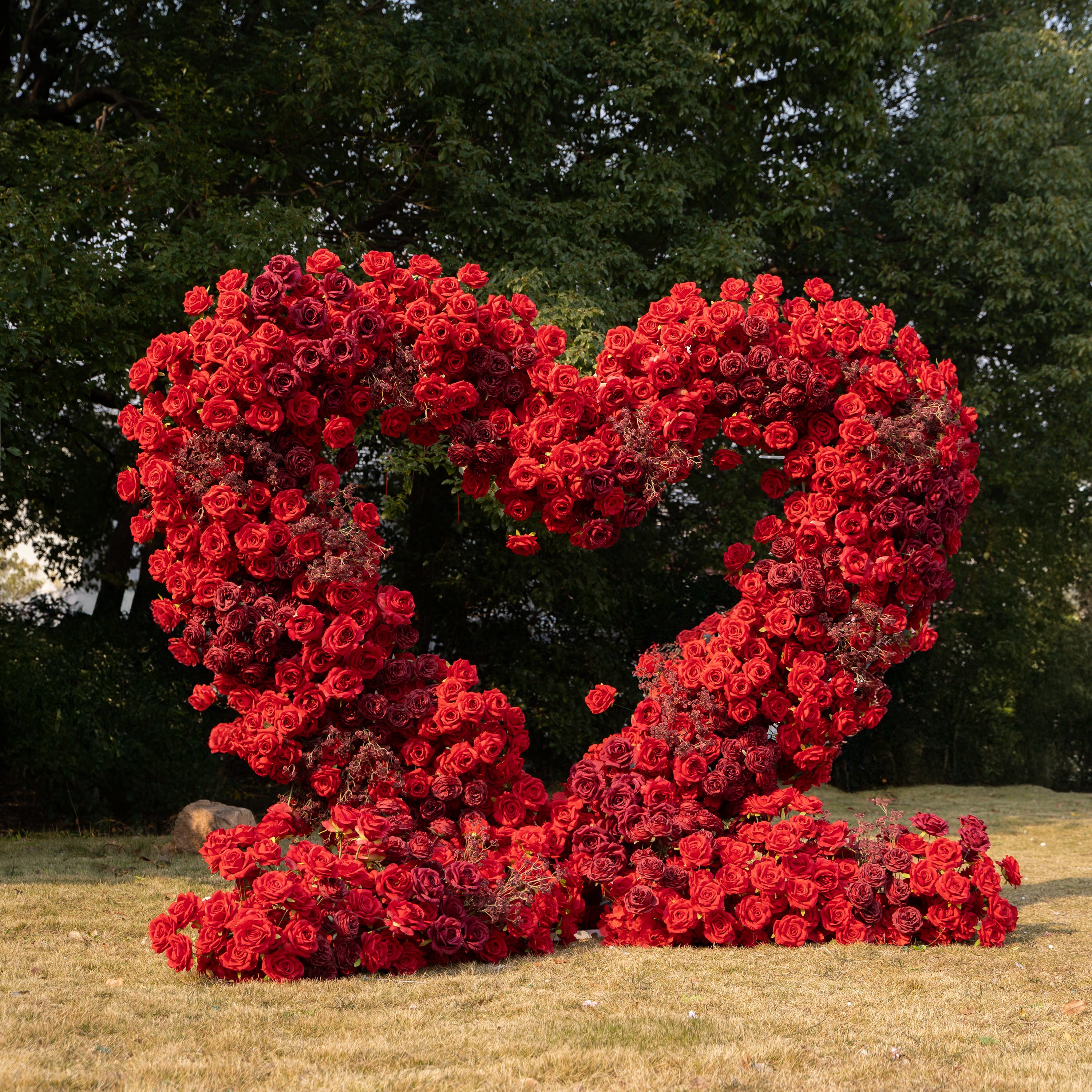 New Red Heart 2025:Wedding Party Background Floral Arch Decoration (Including Frame)