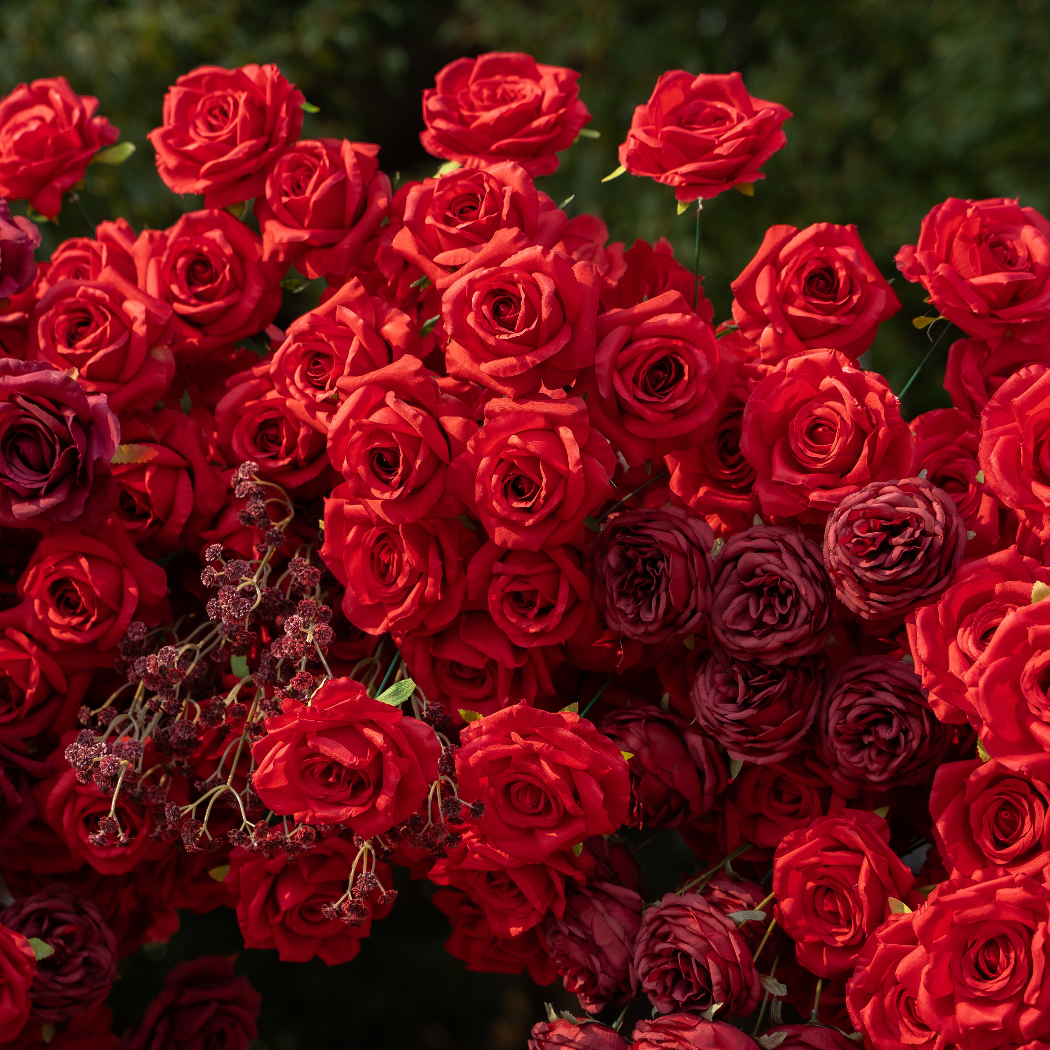 New Red Heart 2025:Wedding Party Background Floral Arch Decoration (Including Frame)