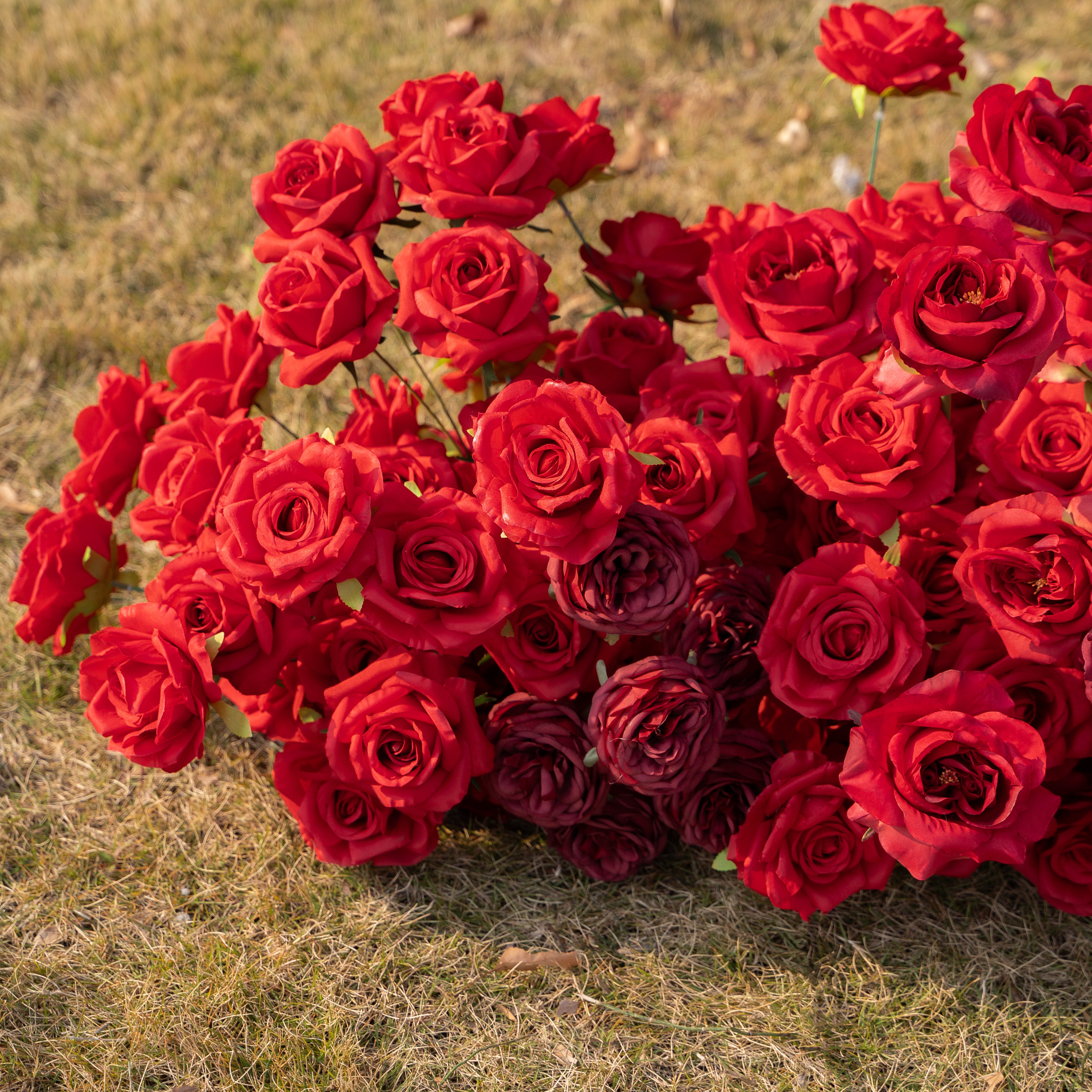 New Red Heart 2025:Wedding Party Background Floral Arch Decoration (Including Frame)