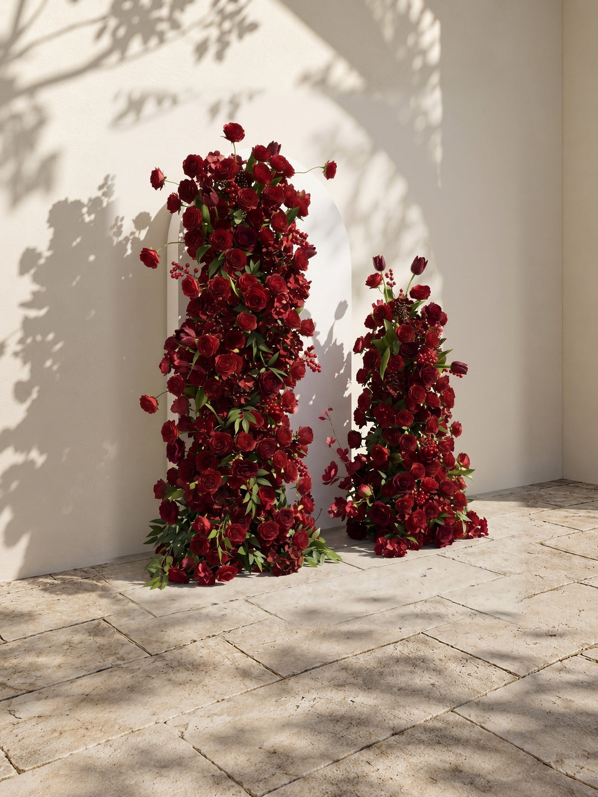 Sorrel: Red Calla Wedding Background Arch KT Backdrop Decorative Flower Row Excludes Frame