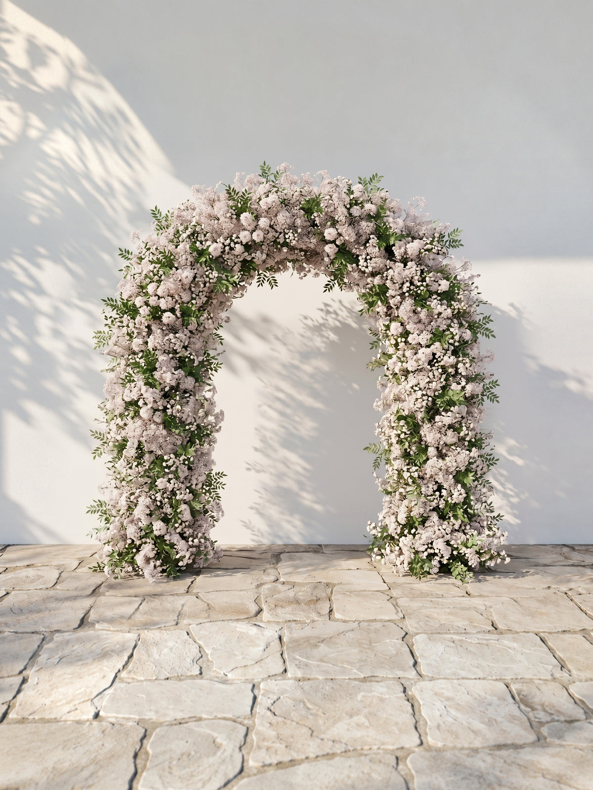Valnella Arch: New Luxury Nude Pink Babybreath&White flowers Flower arch for Elegant Weddings&Events Decoration Incuding Frame