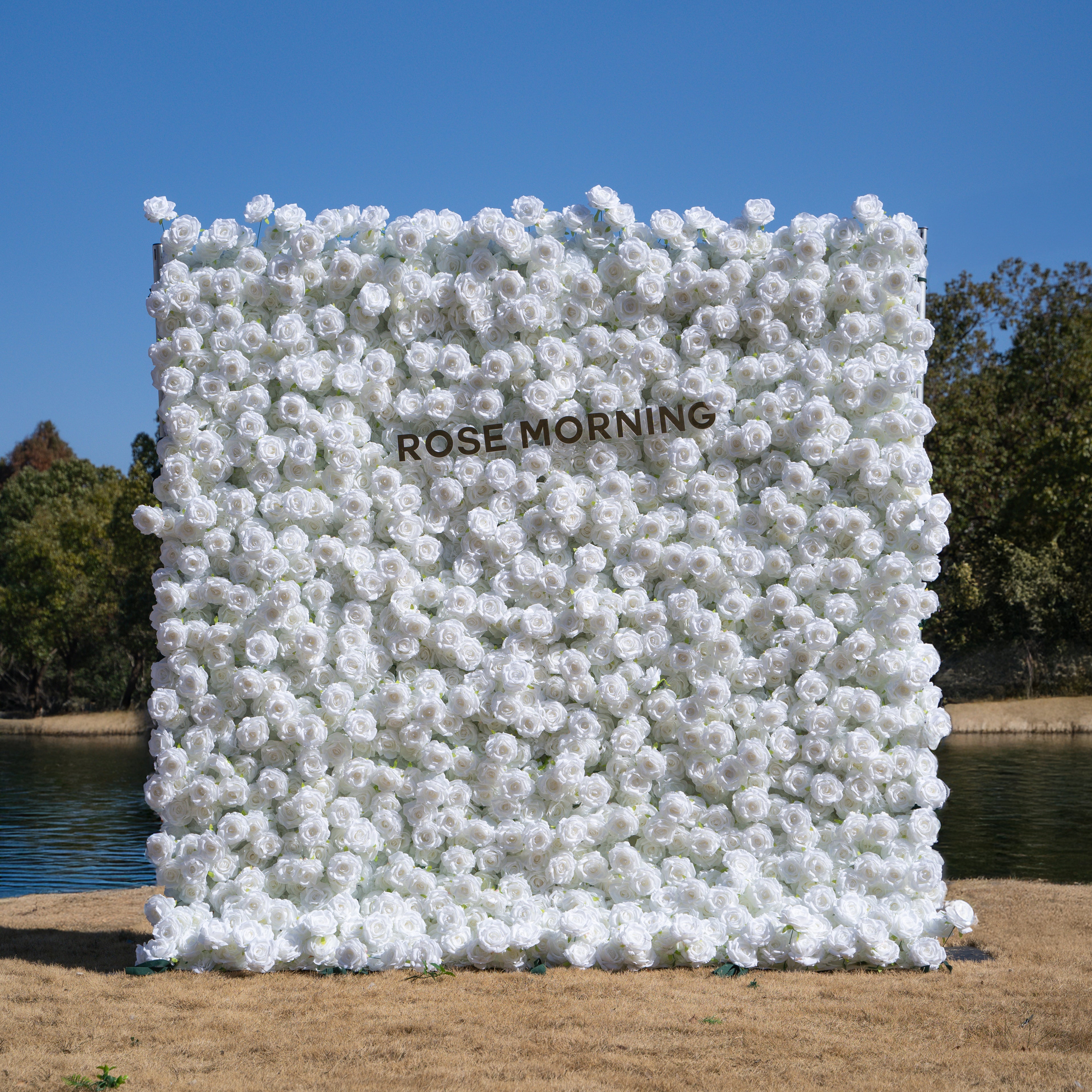 Romance:3D Fabric Artificial rolling up curtain flower wall