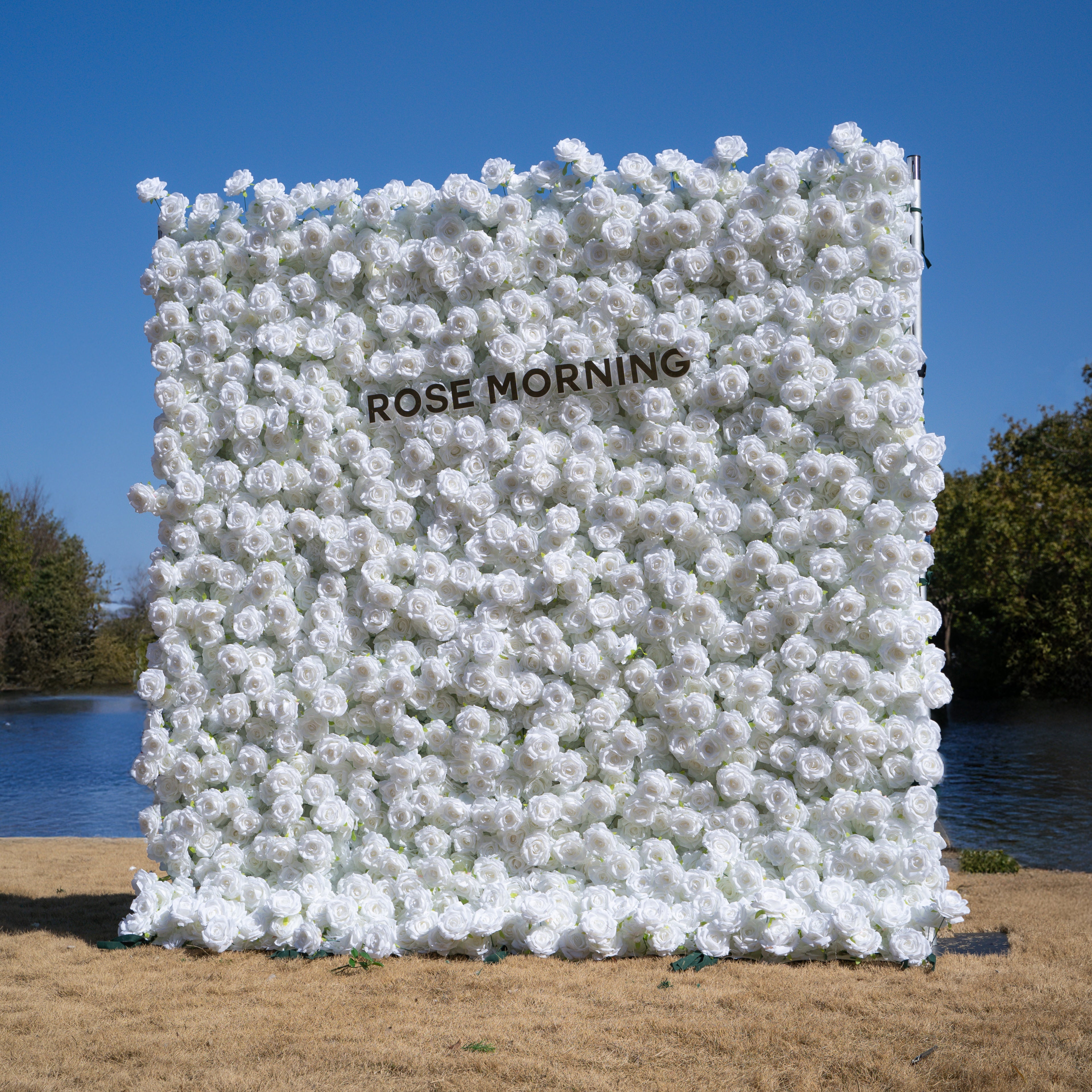 Romance:3D Fabric Artificial rolling up curtain flower wall