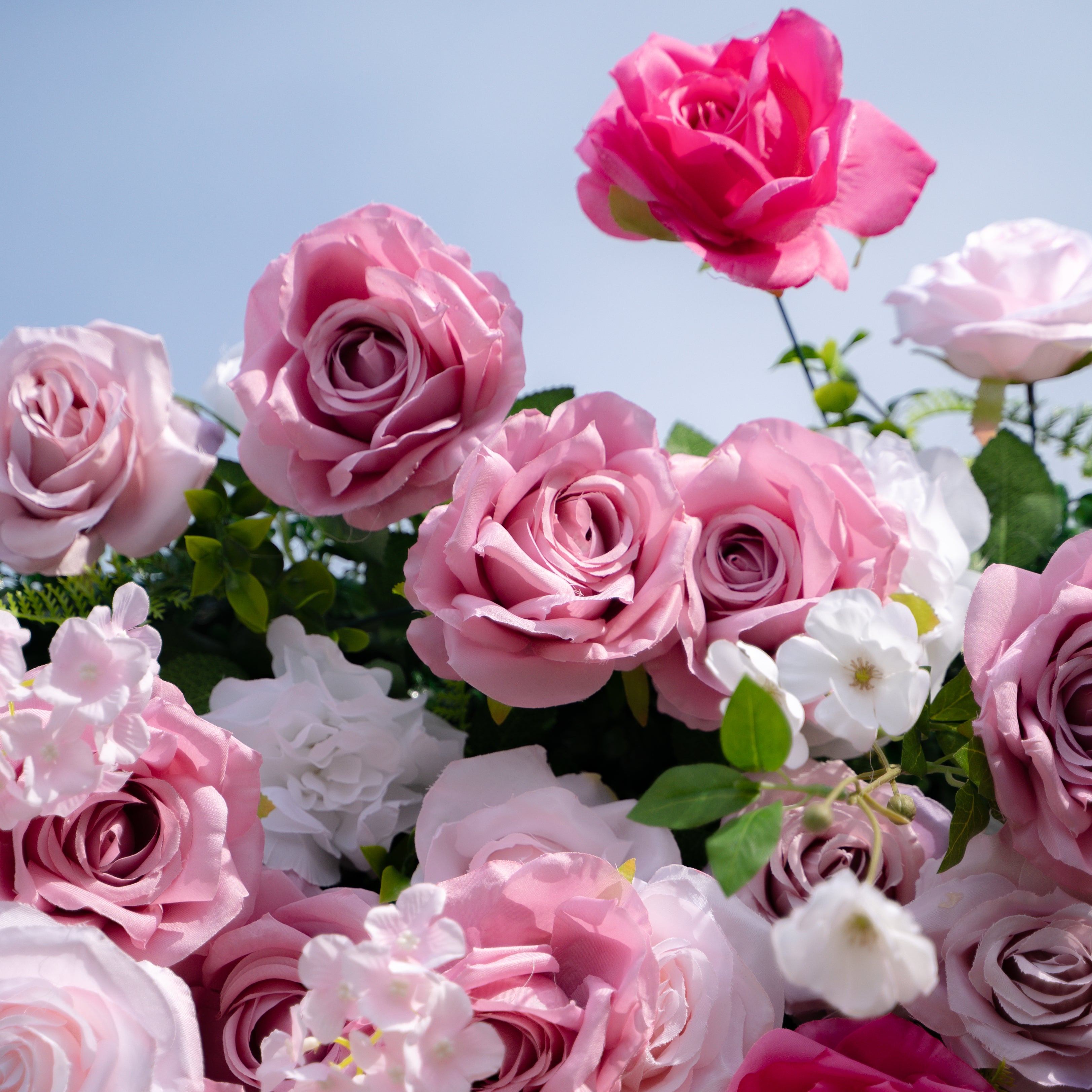 Rosalie:3D Fabric Artificial rolling up curtain flower wall