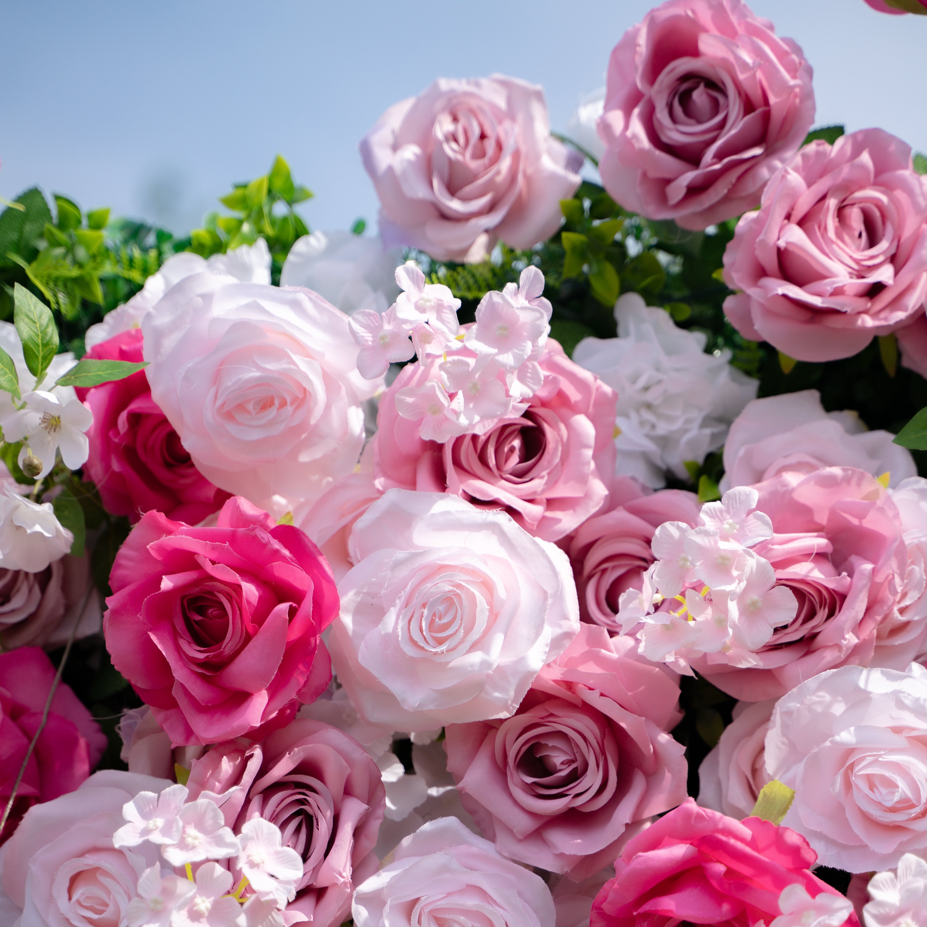 Rosalie:3D Fabric Artificial rolling up curtain flower wall