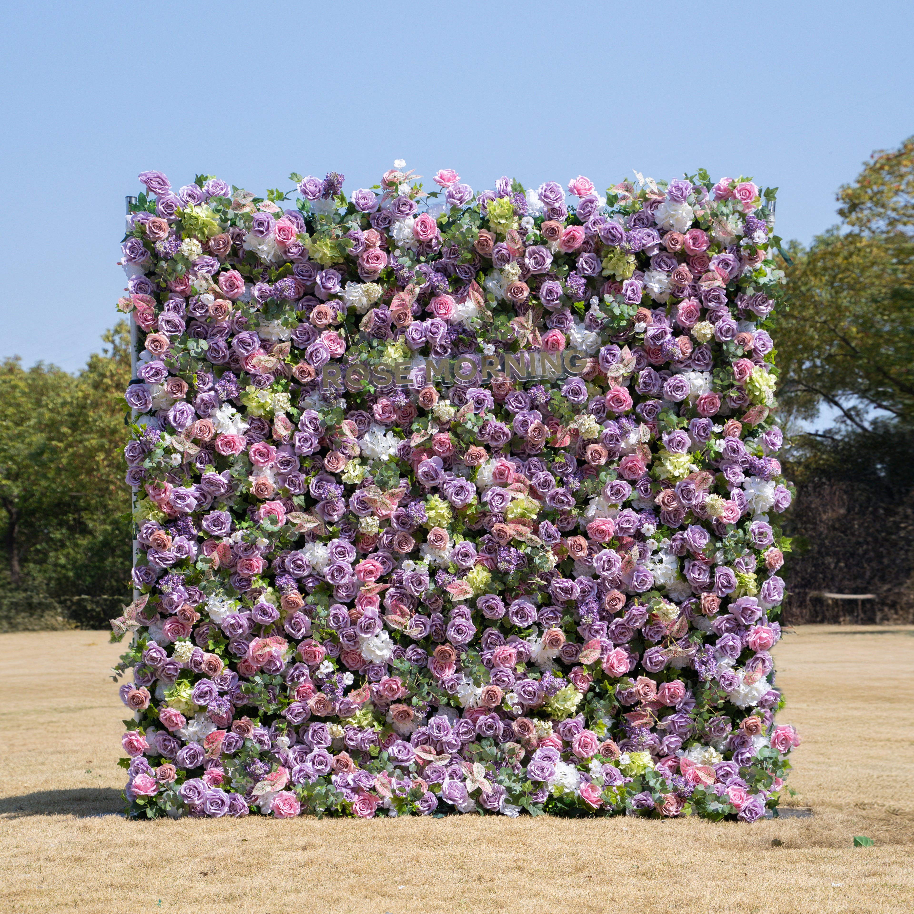 Roxanna:5D Fabric Artificial zip up curtain flower wall 8ft*8ft