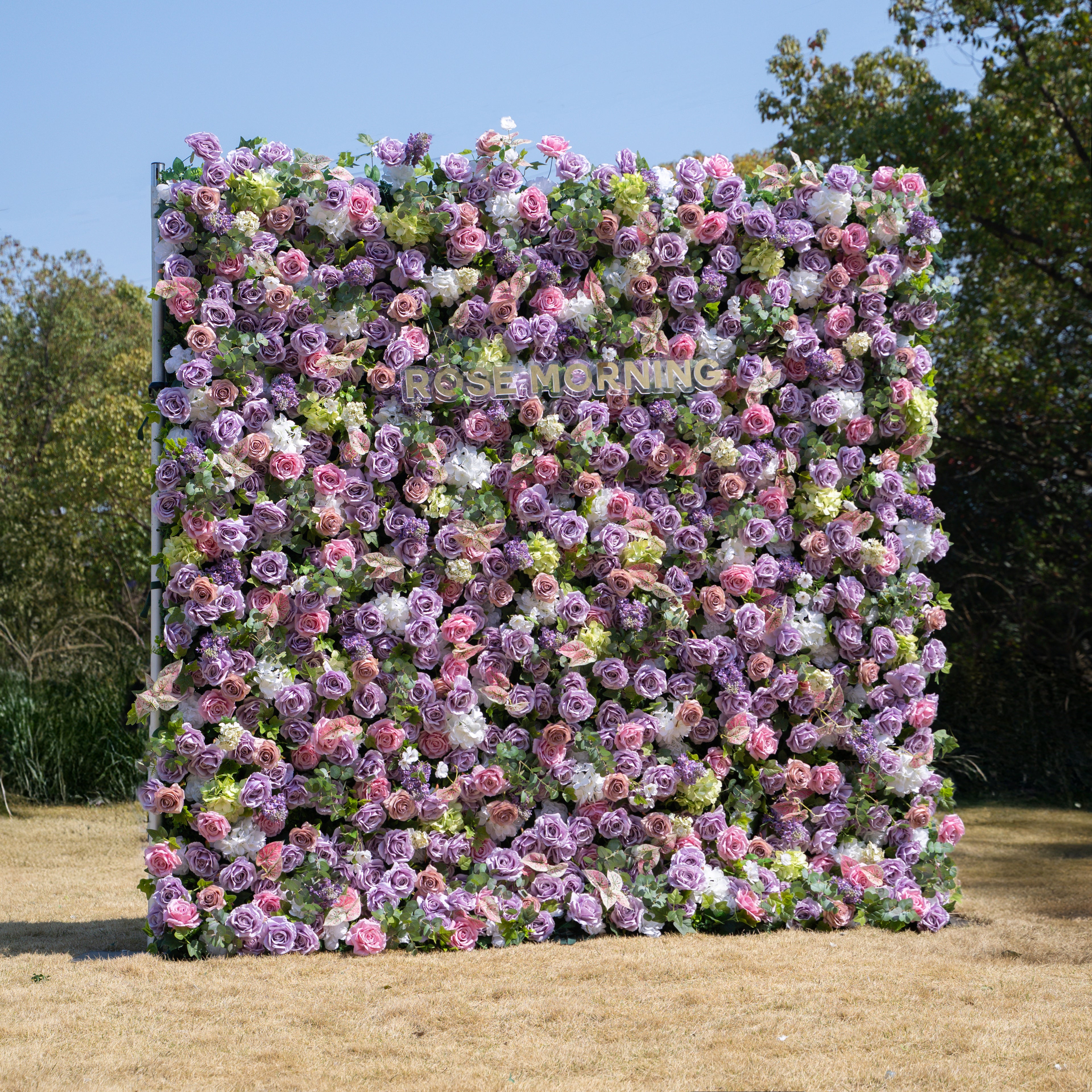 Roxanna:5D Fabric Artificial zip up curtain flower wall 8ft*8ft