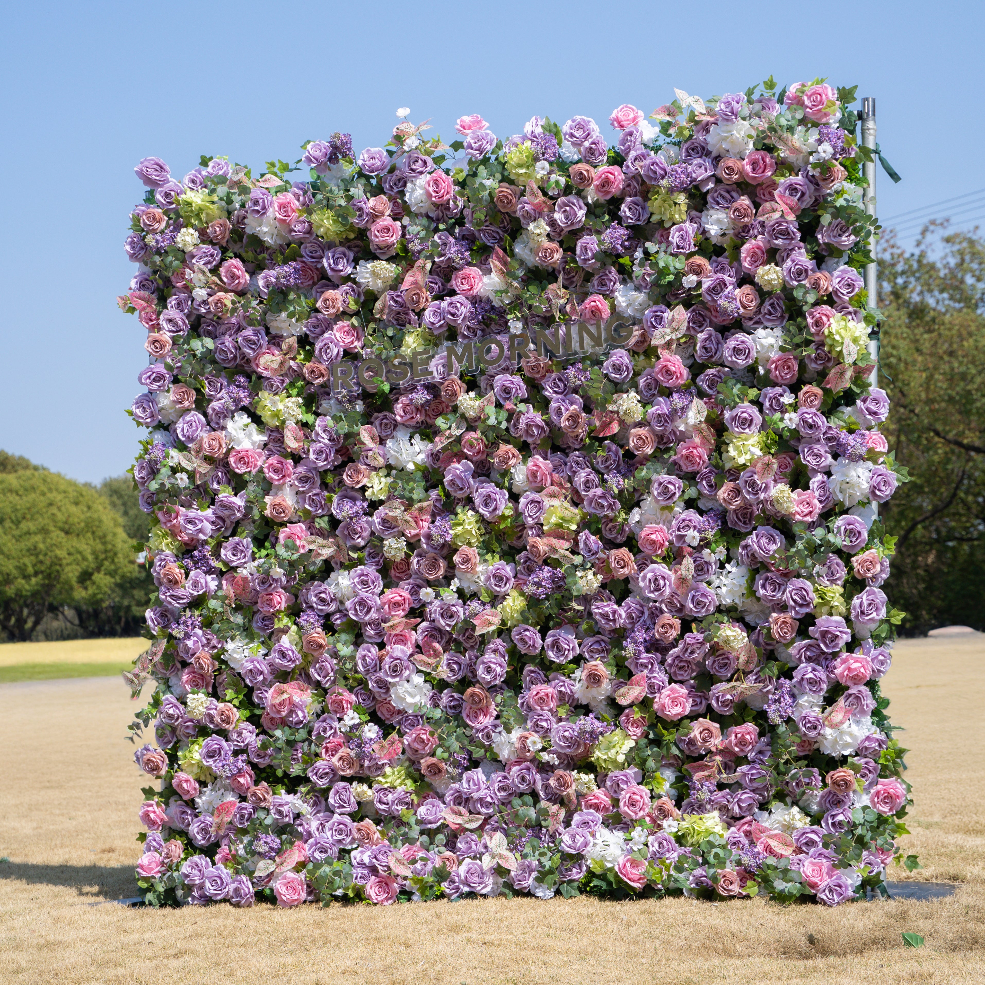 Roxanna:5D Fabric Artificial zip up curtain flower wall 8ft*8ft