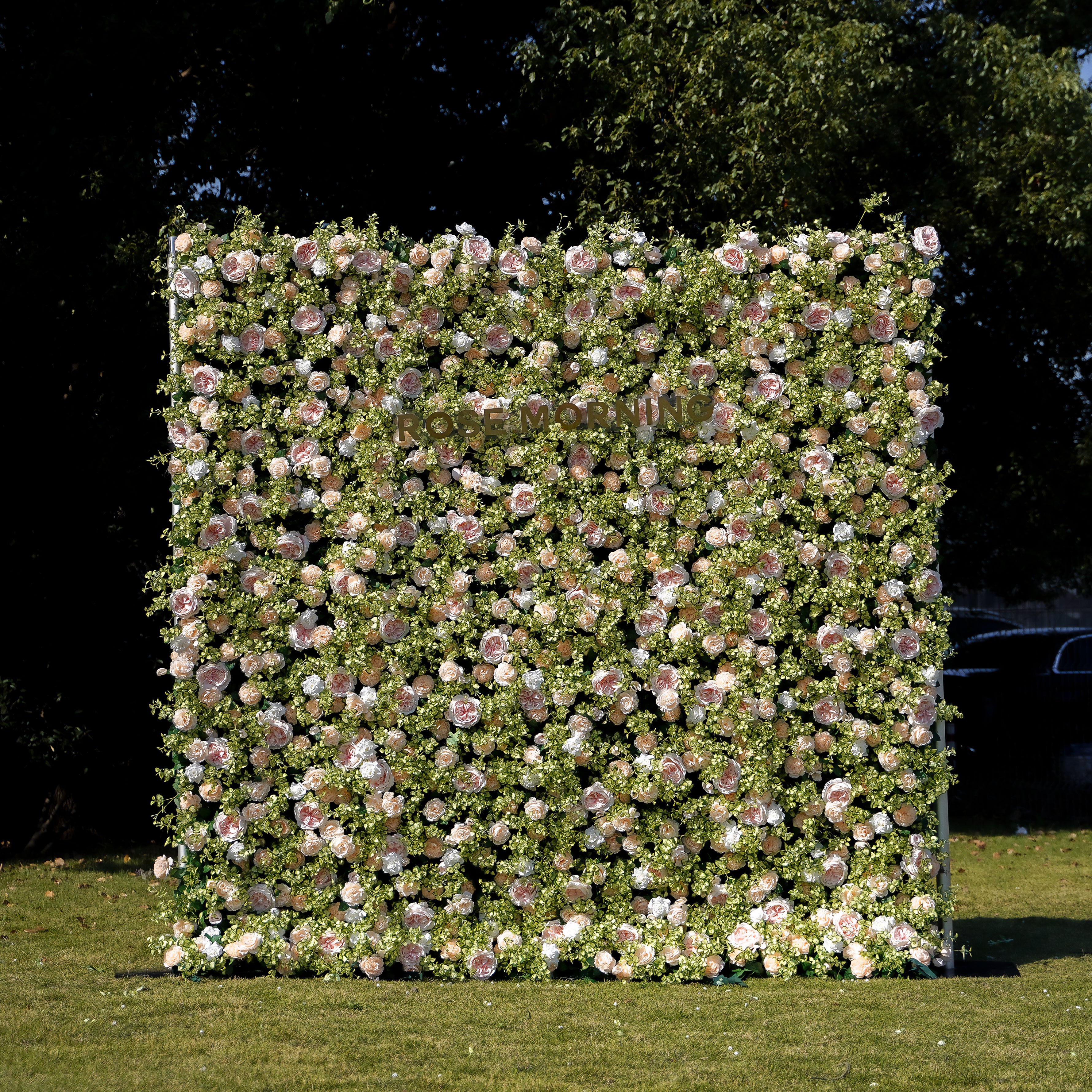 Scarlett 3D Fabric Artificial rolling up curtain flower wall Rose Morning