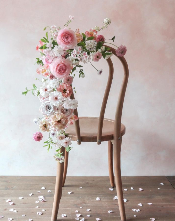 French Romance Chairback floral French wedding -R174 Rose Morning