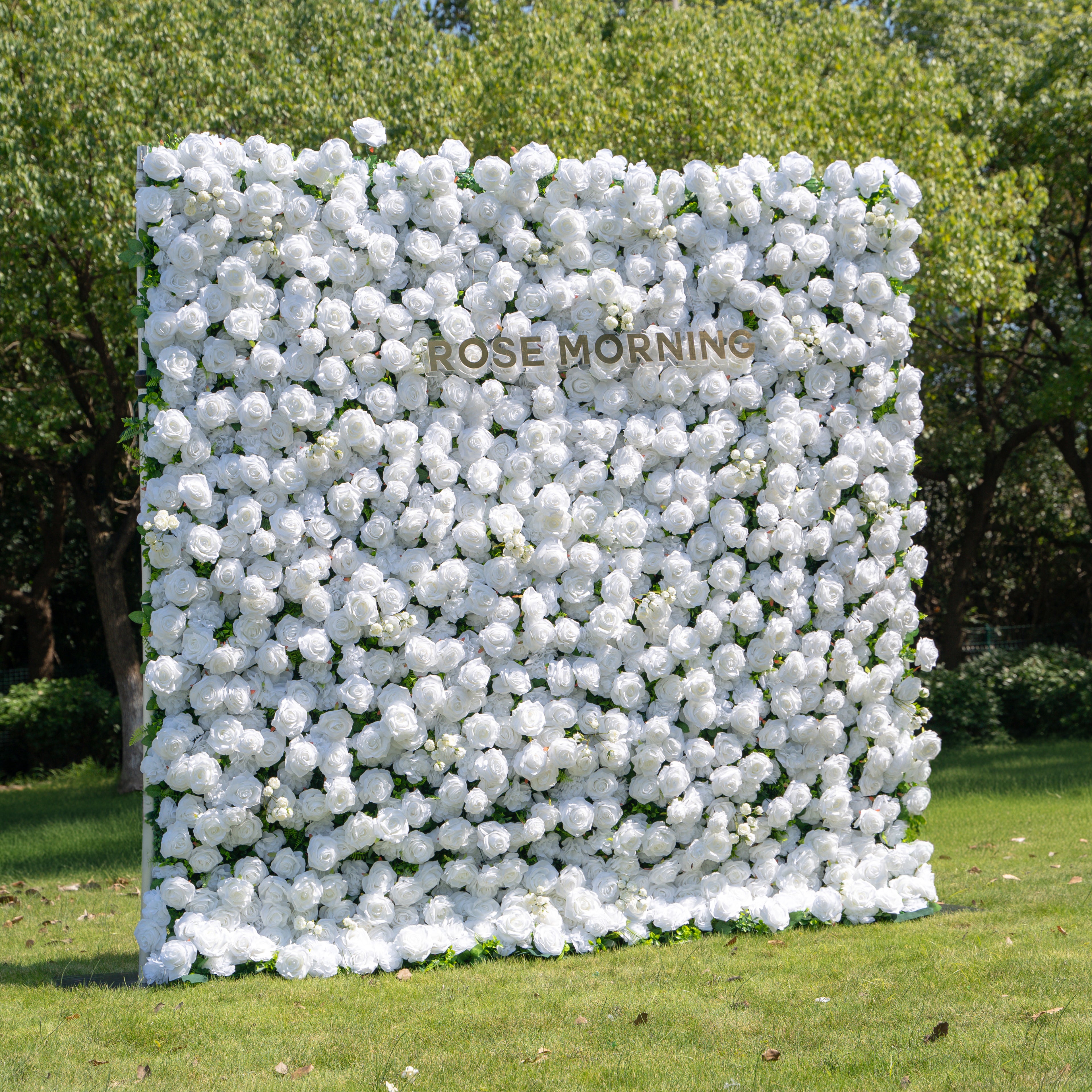 Shy 3D White Flower Wall - Minimalist Wedding Backdrop 8ft×8ft