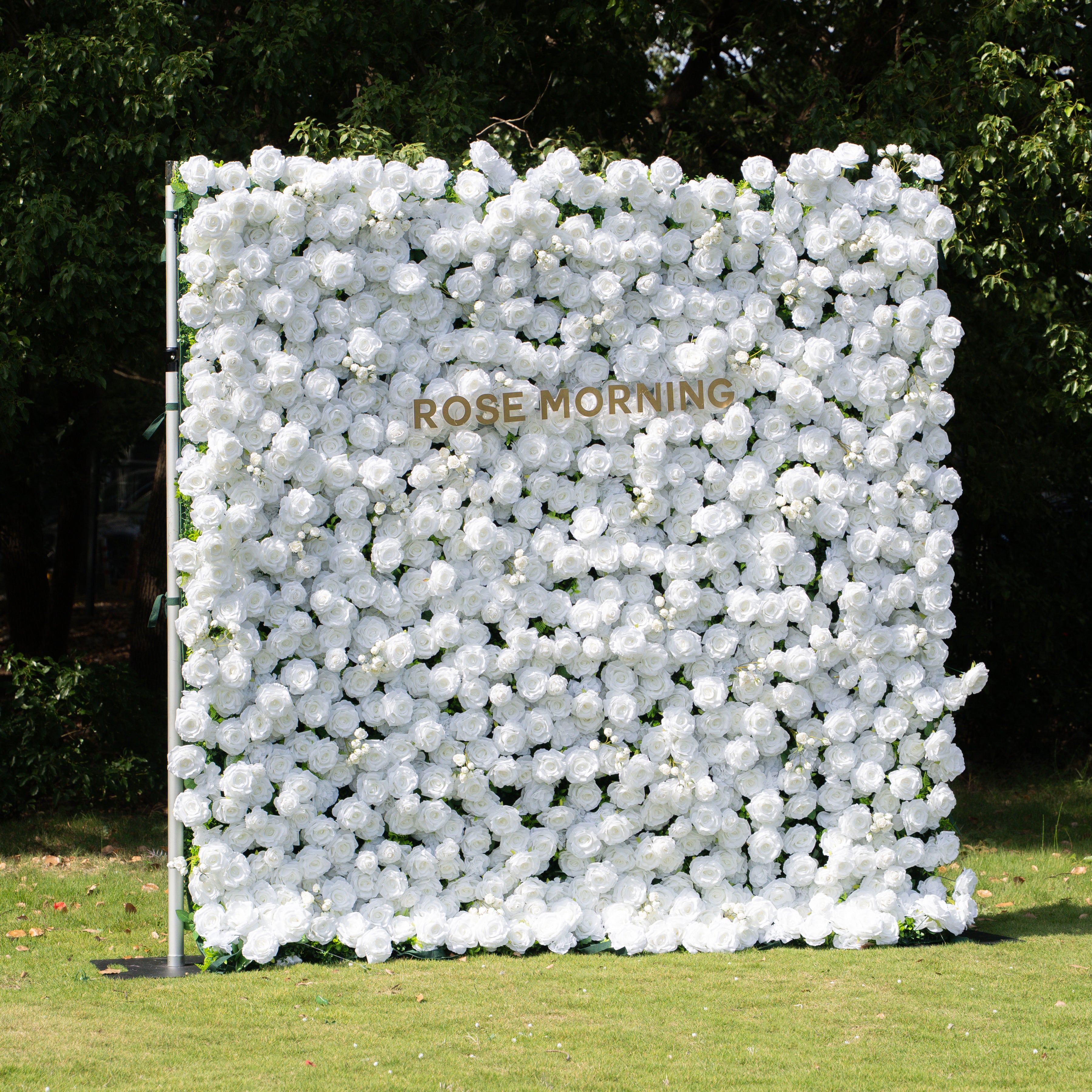 Shy 3D White Flower Wall - Minimalist Wedding Backdrop