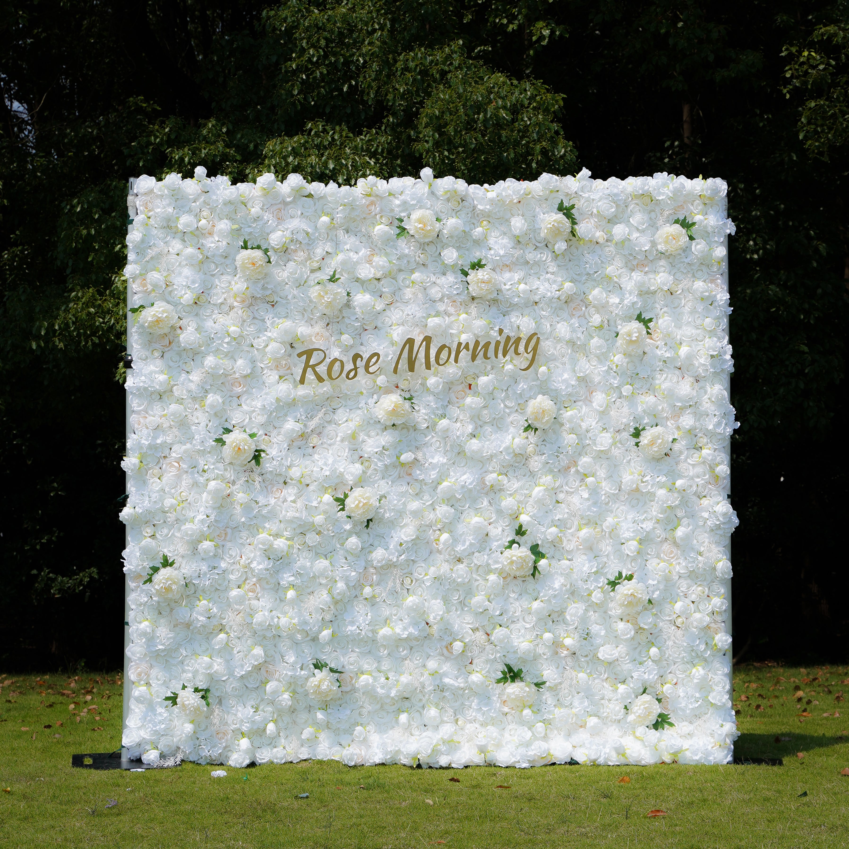 Rose Morning“The flower walls are made of artificial flowers in various colors, layered at different levels to create a lush, elegant and natural look. The exclusive zipper design and roll-up design make it easy to install and remove.”