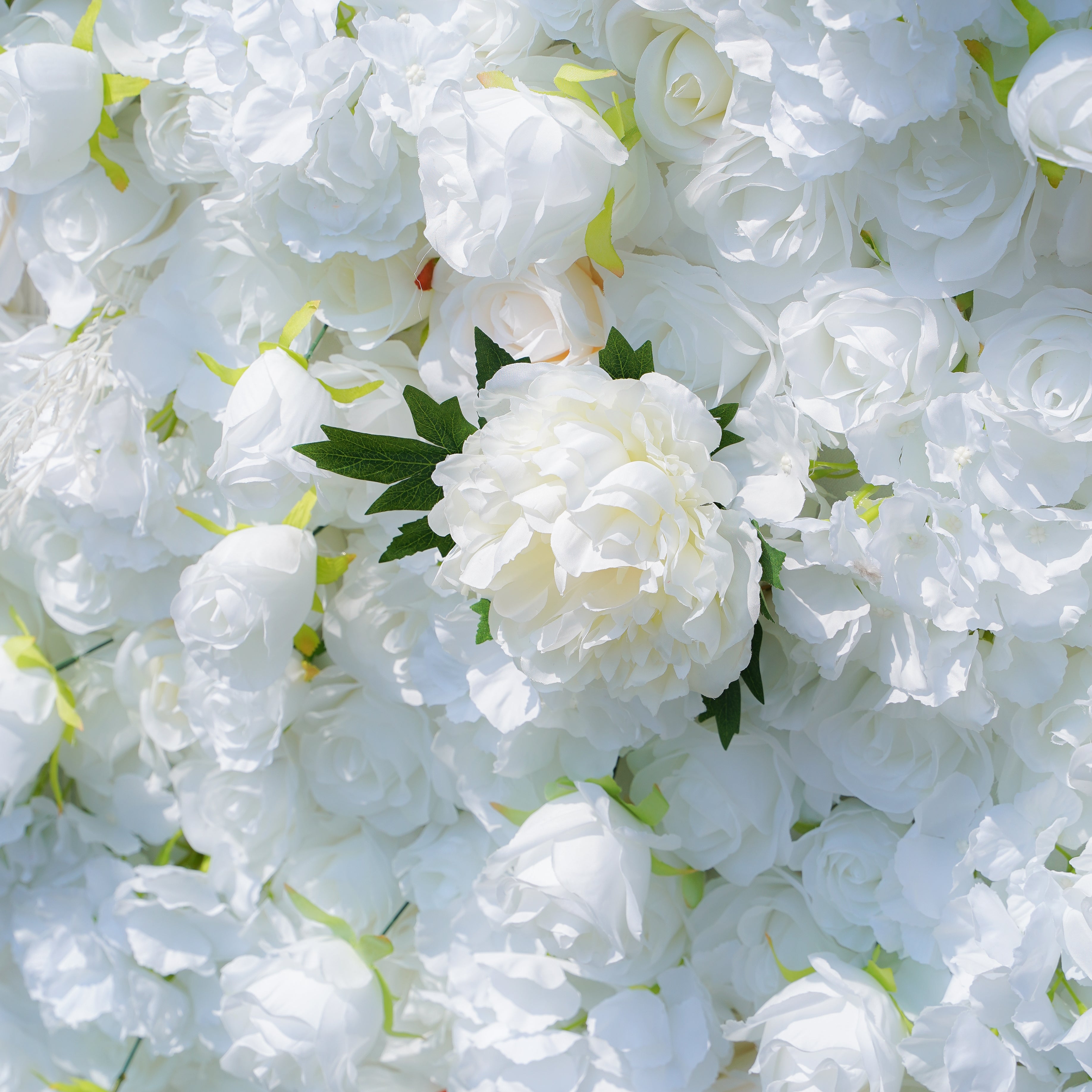 Rose Morning“The flower walls are made of artificial flowers in various colors, layered at different levels to create a lush, elegant and natural look. The exclusive zipper design and roll-up design make it easy to install and remove.”