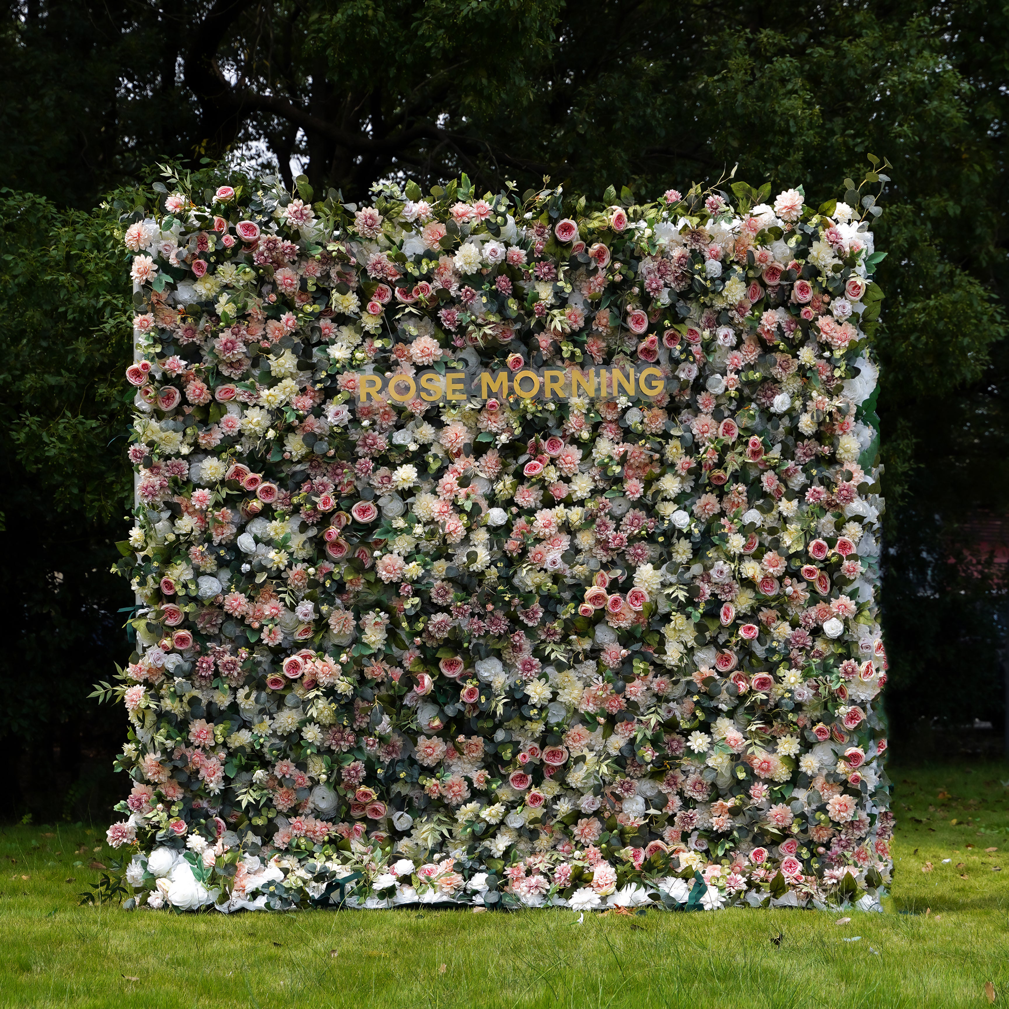 Skylar 5D Fabric Artificial rolling up curtain flower wall Rose Morning