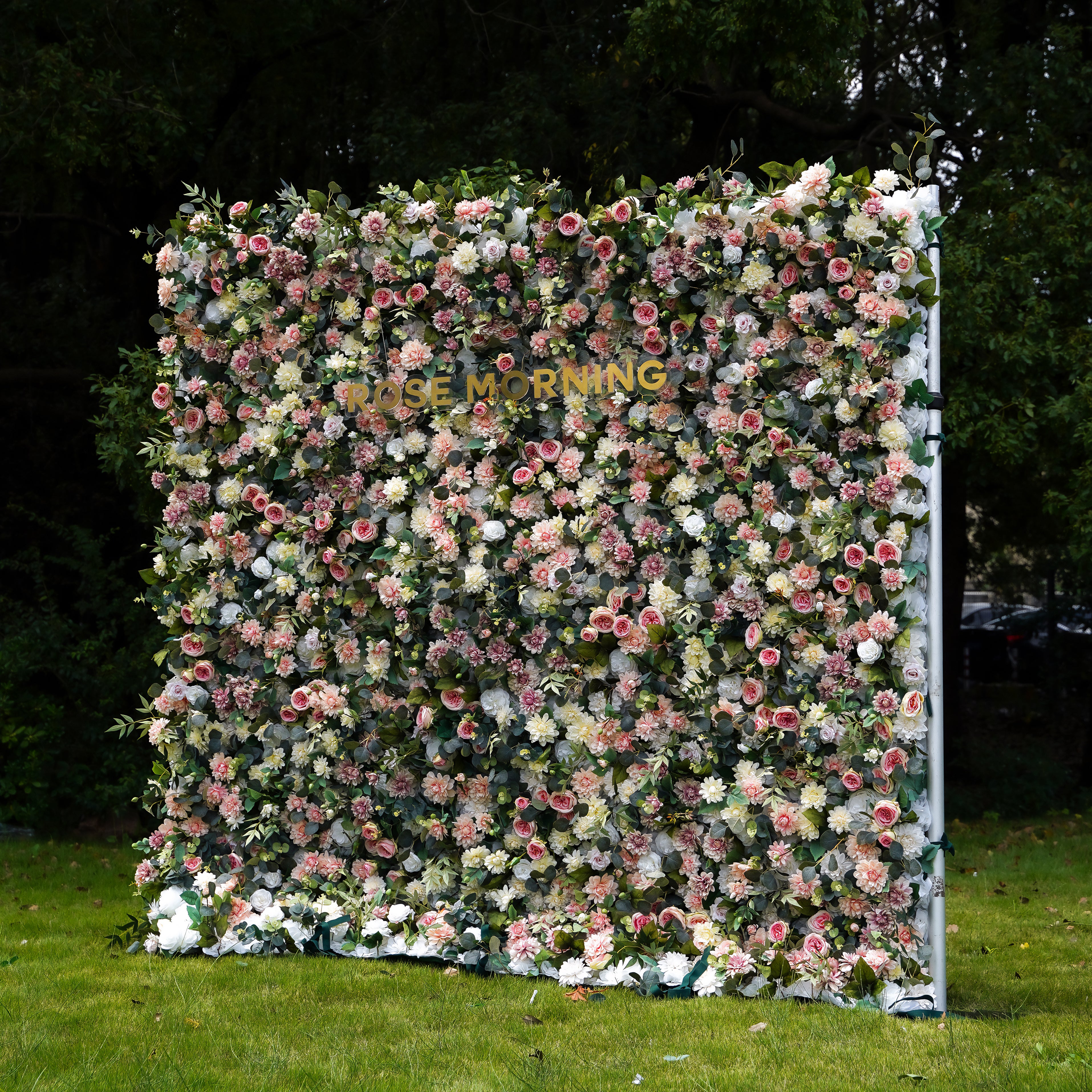 Skylar 5D Fabric Artificial rolling up curtain flower wall Rose Morning
