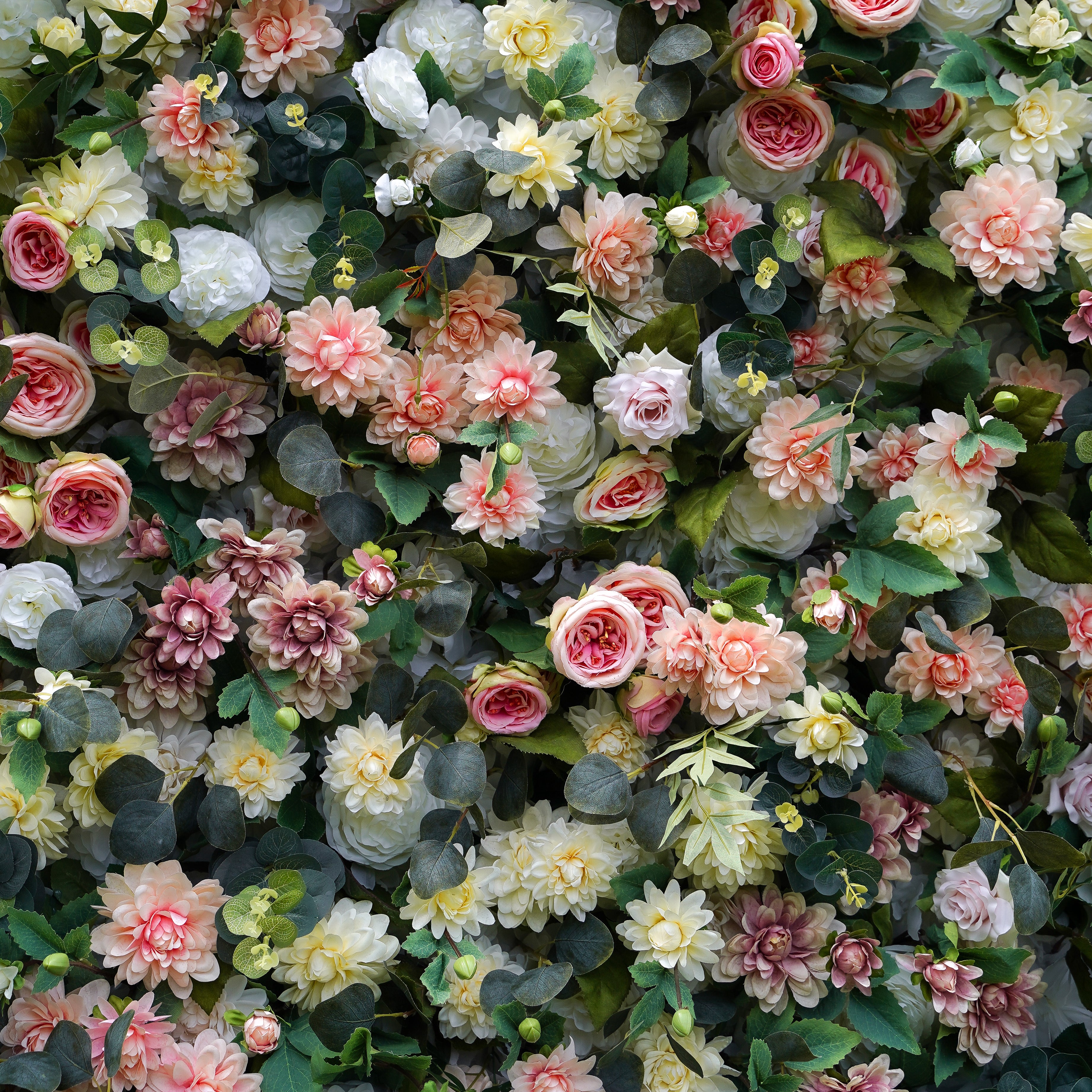Skylar 5D Fabric Artificial rolling up curtain flower wall Rose Morning