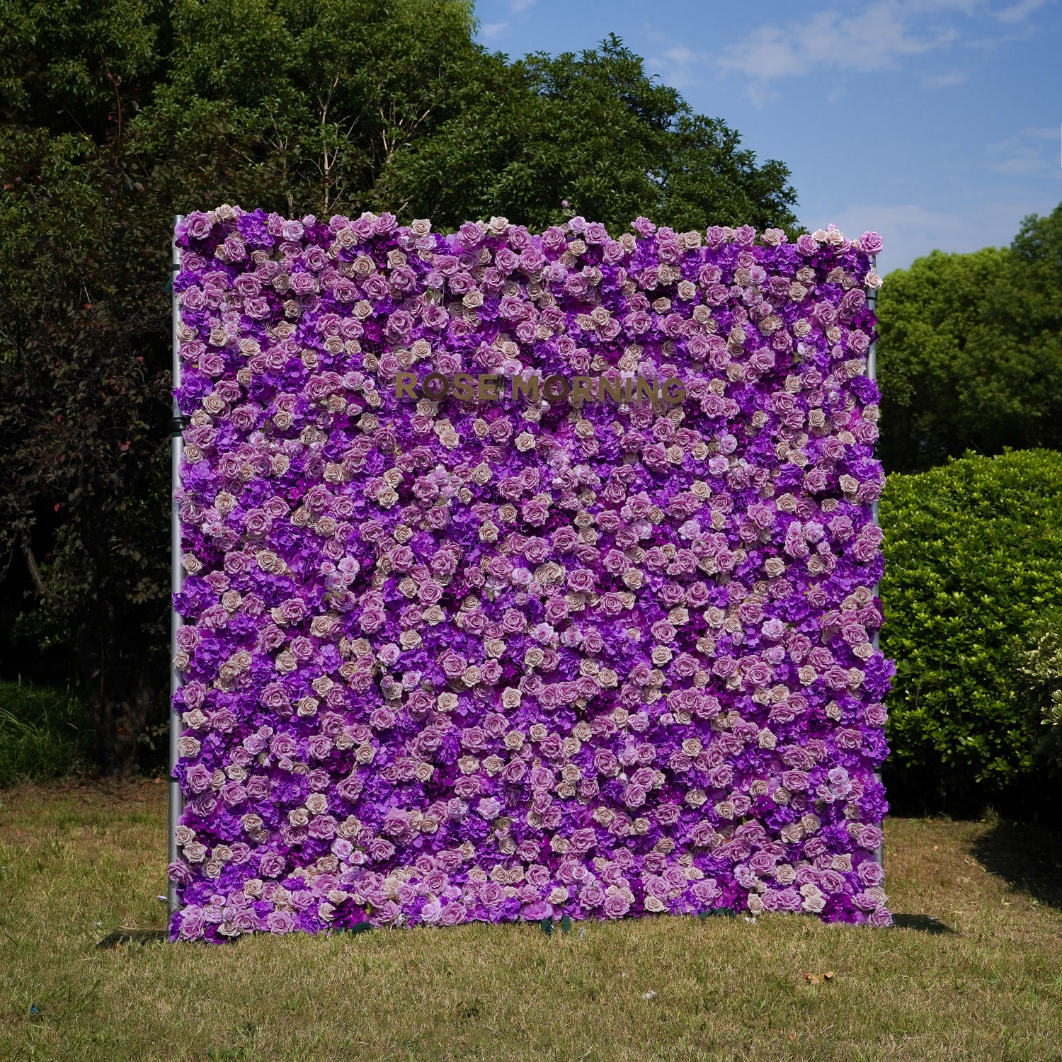 Sofia: 3D Fabric Artificial Flower Wall Rolling Up Curtain Flower Wall R199 - 8ft*8ft Rose Morning