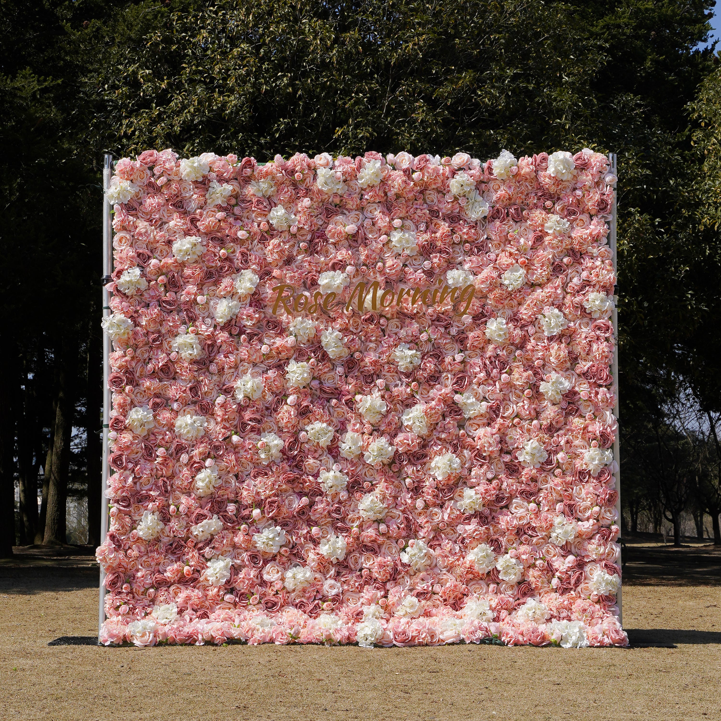 Sonia:2D Fabric Artificial rolling up curtain flower wall Rose Morning