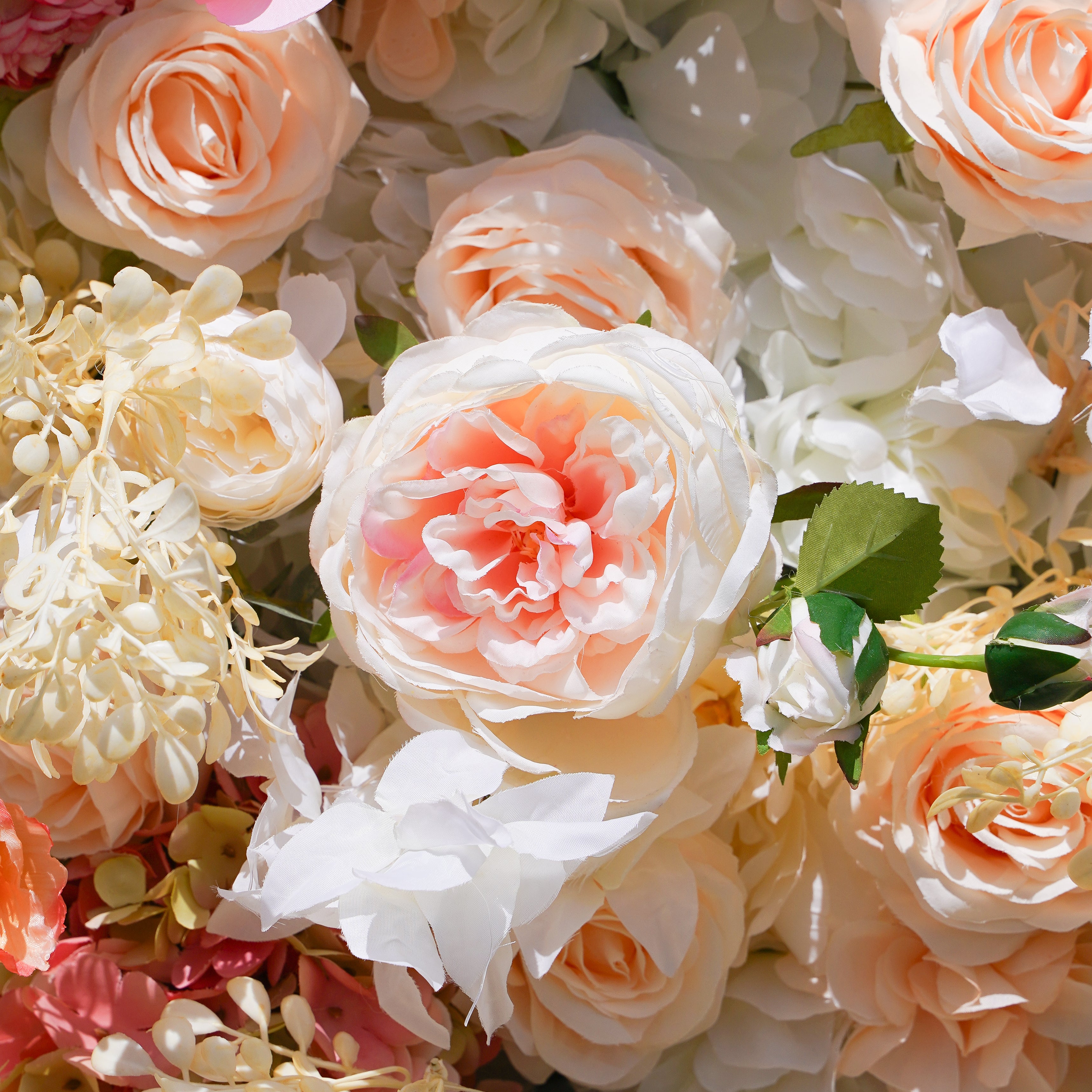 Suki:5D Fabric Artificial Flower Wall Rolling Up Curtain Flower Wall R794 - 8ft*8ft Rose Morning