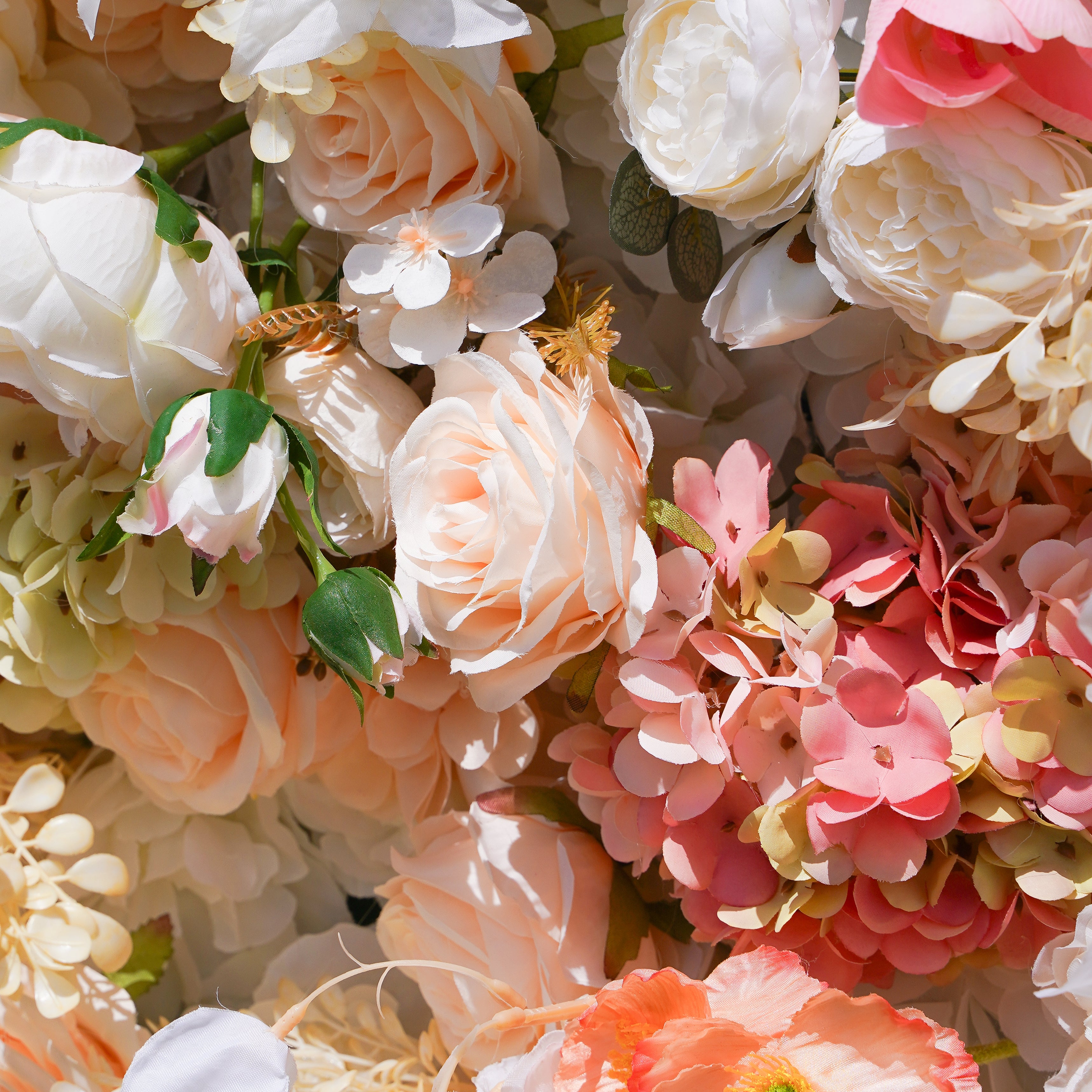 Suki:5D Fabric Artificial Flower Wall Rolling Up Curtain Flower Wall R794 - 8ft*8ft Rose Morning