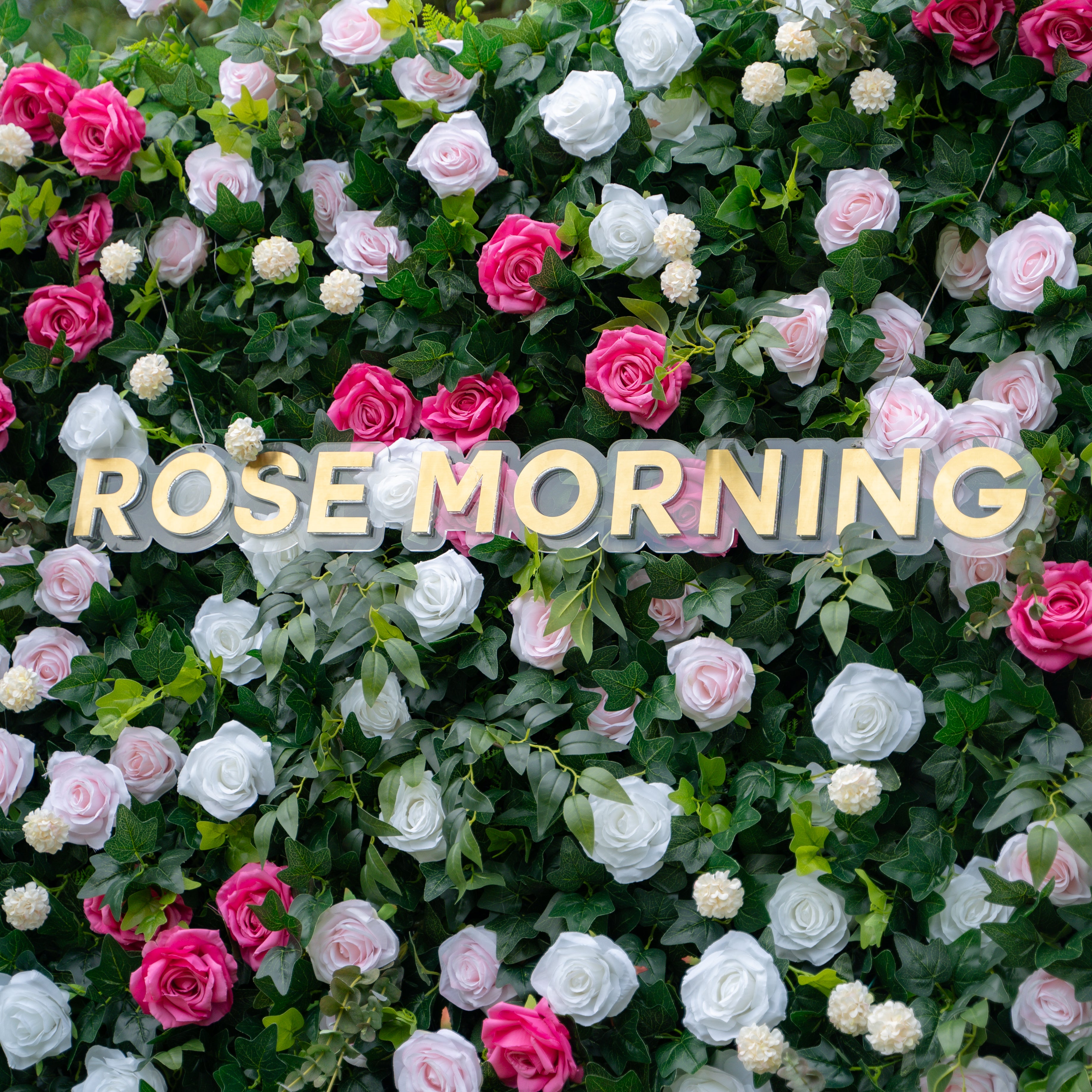 Tallulah:5D Fabric Artificial rolling up curtain flower wall (Ready to ship) Rose Morning