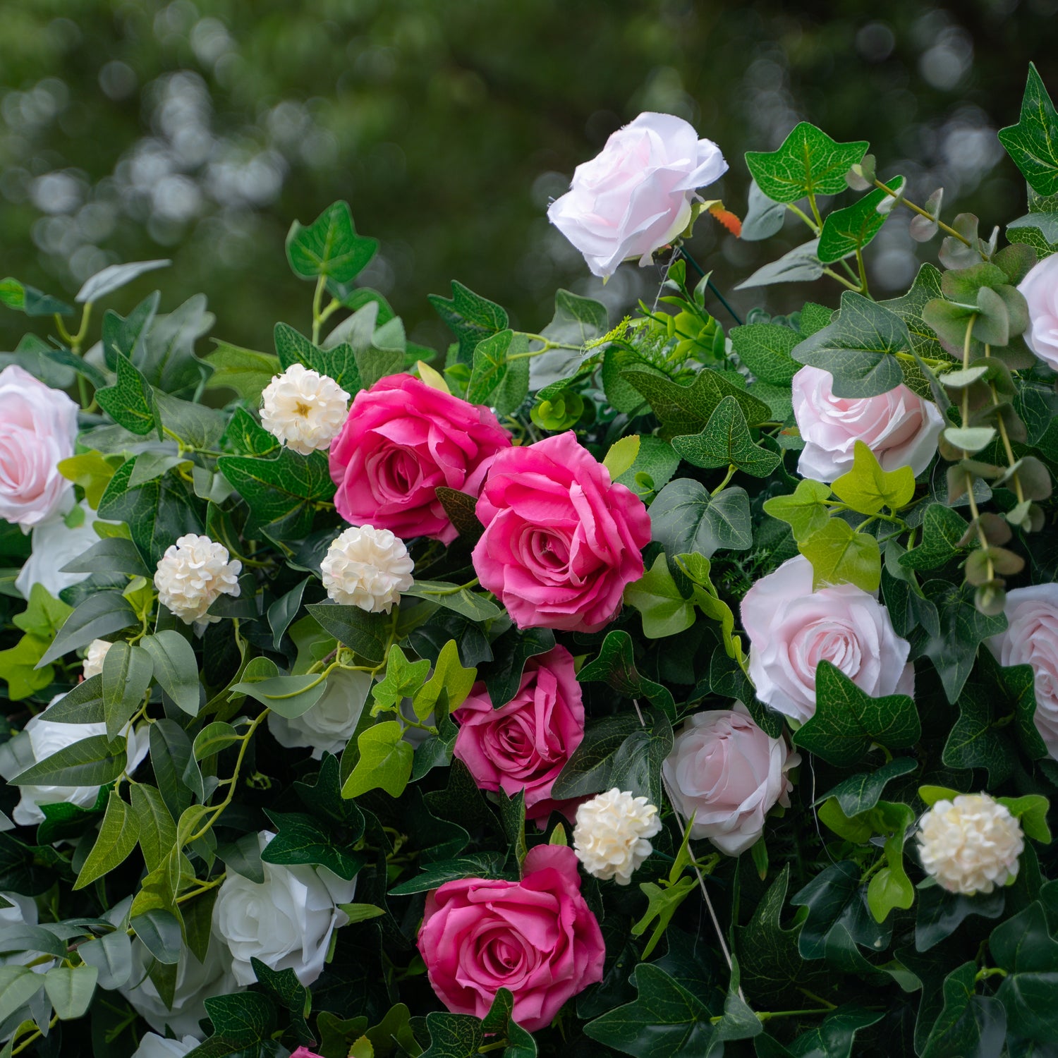Tallulah:5D Fabric Artificial rolling up curtain flower wall (Ready to ship) Rose Morning