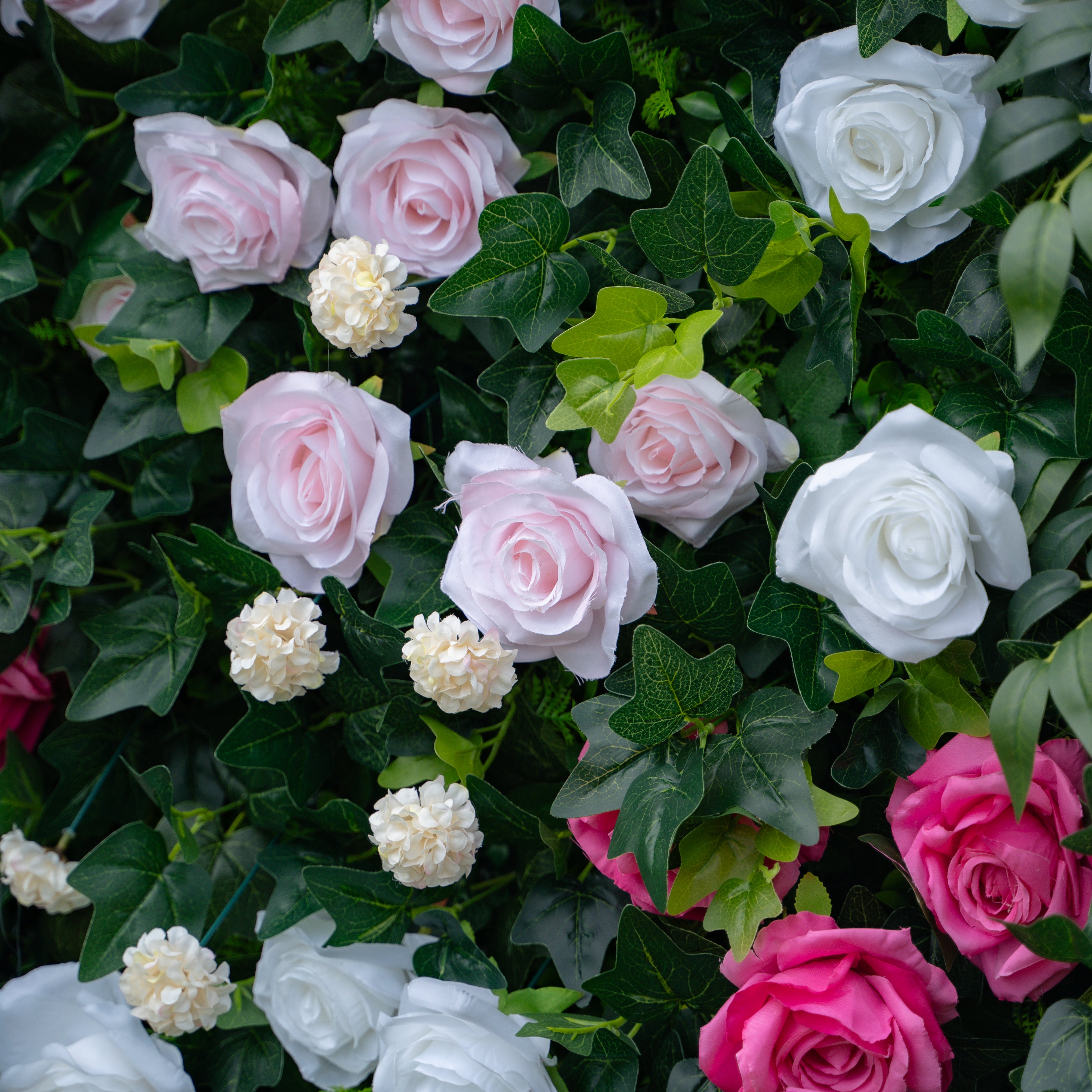 Tallulah:5D Fabric Artificial rolling up curtain flower wall (Ready to ship) Rose Morning
