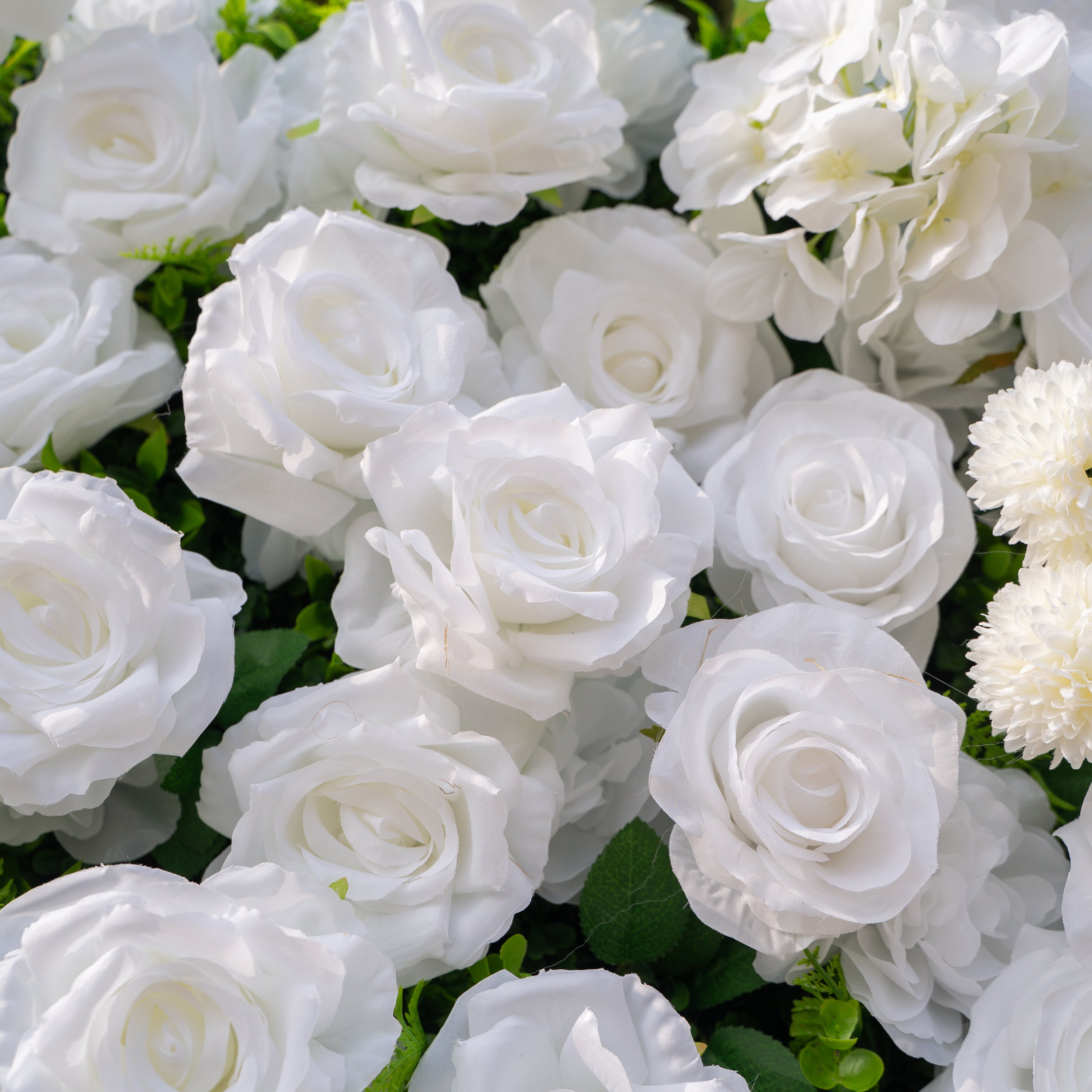 Thalia: 3D Pure White Luxury Silk Floral Wall Roll-Up Fabric Backdrop for Elegant Wedding Ceremonies & Minimalist Events