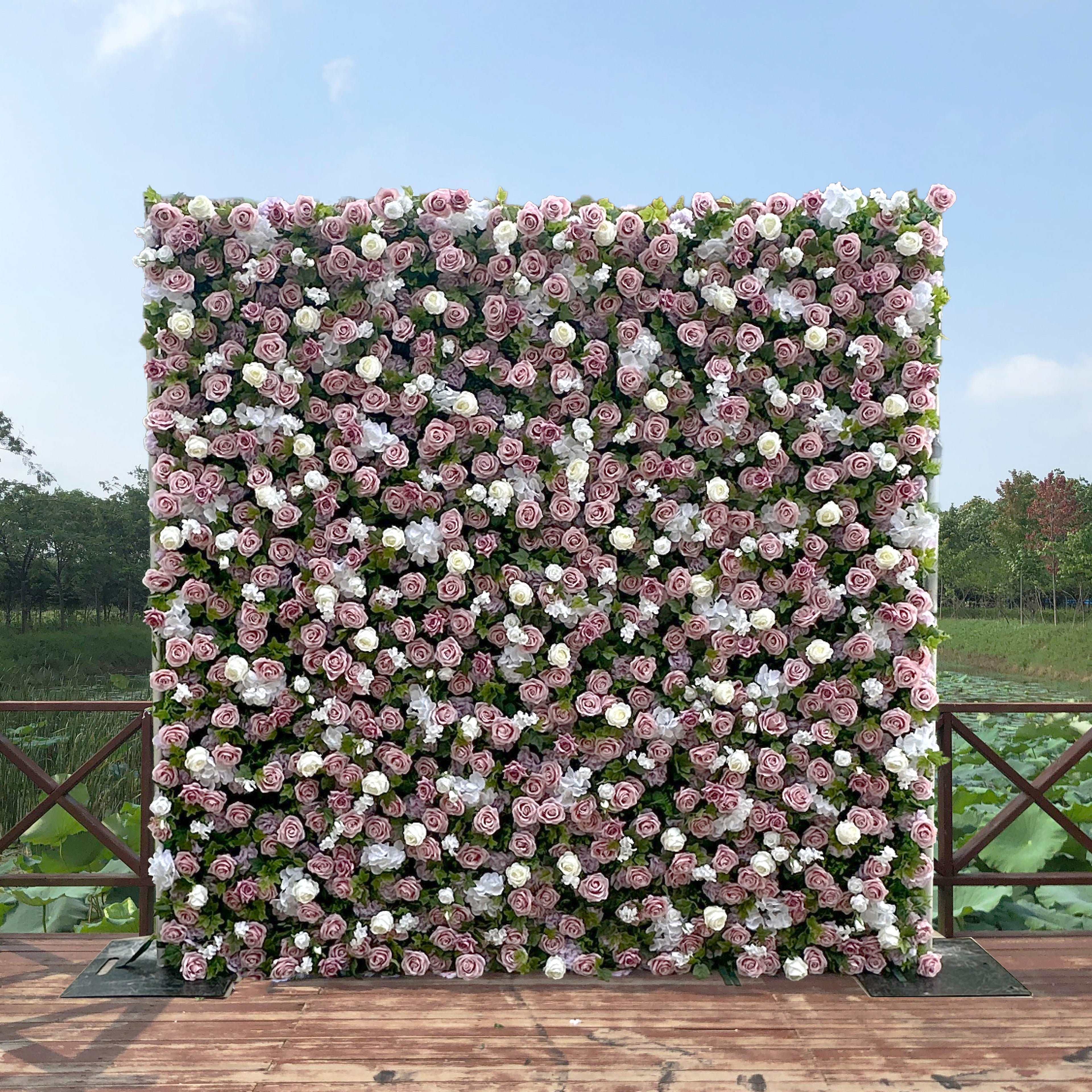 UL809:3D Unique Limited Fabric Artificial rolling up curtain flower wall (The ONLY ONE piece in the world)