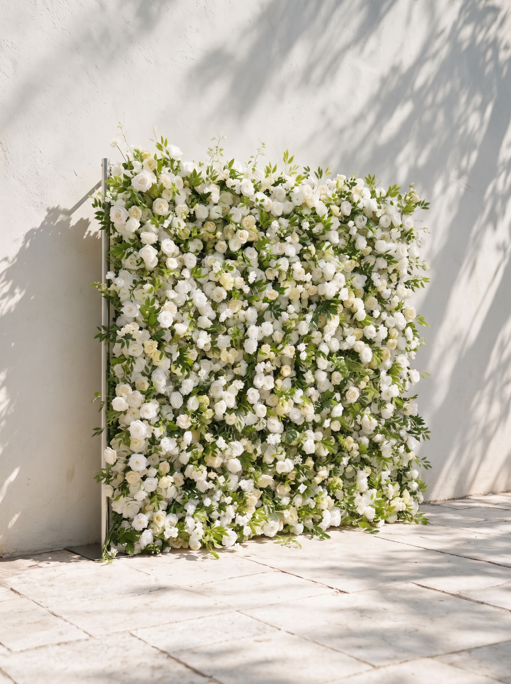 Verdant:2026 Luxury 5D White & Green Floral Wall with Greenery Roll-Up Backdrop for Whimsical Bridal Showers