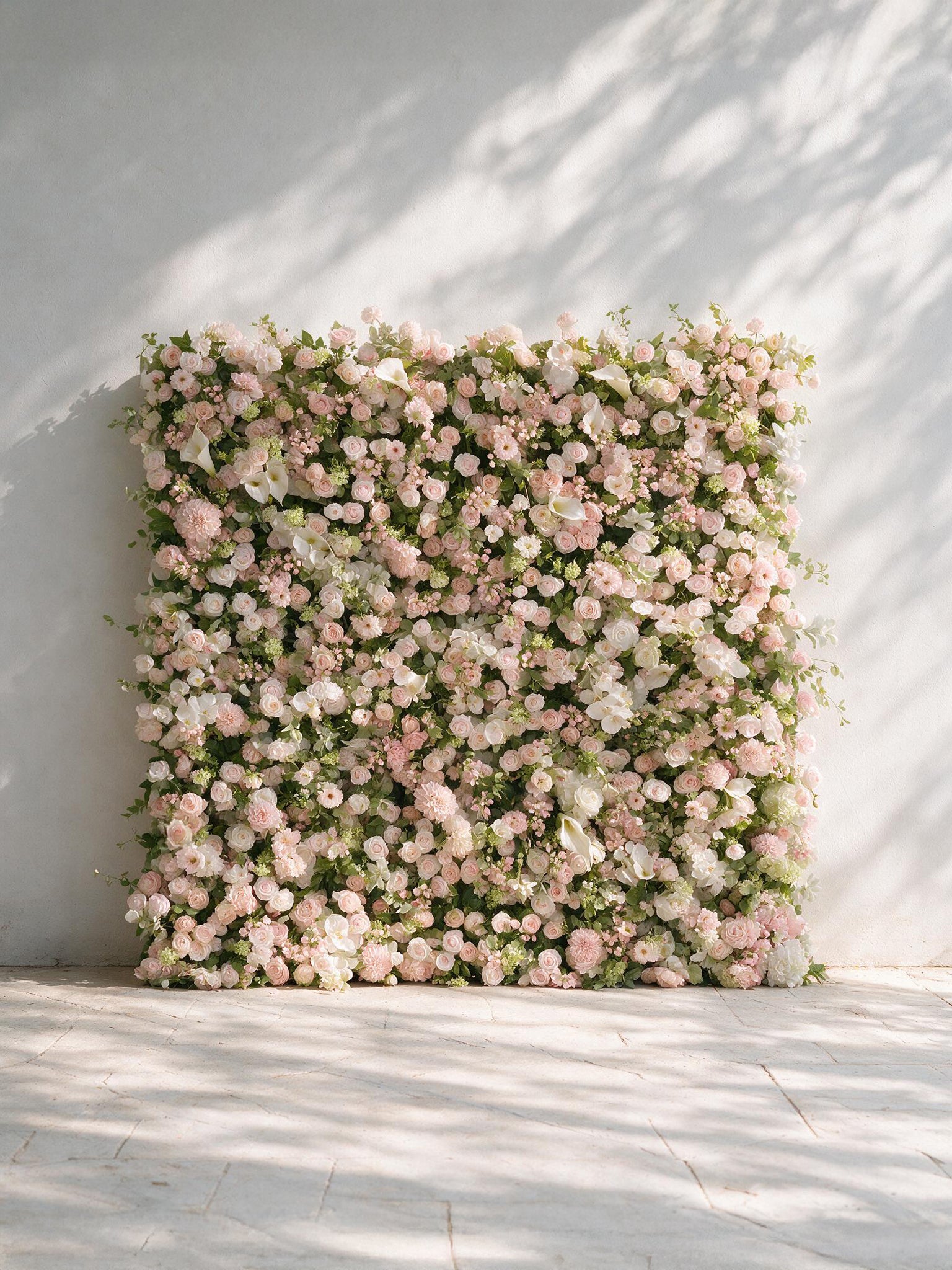 Cashmere:2026 Luxury 5D White & Pink Floral Wall with Greenery Roll-Up Backdrop for Rustic Garden Weddings