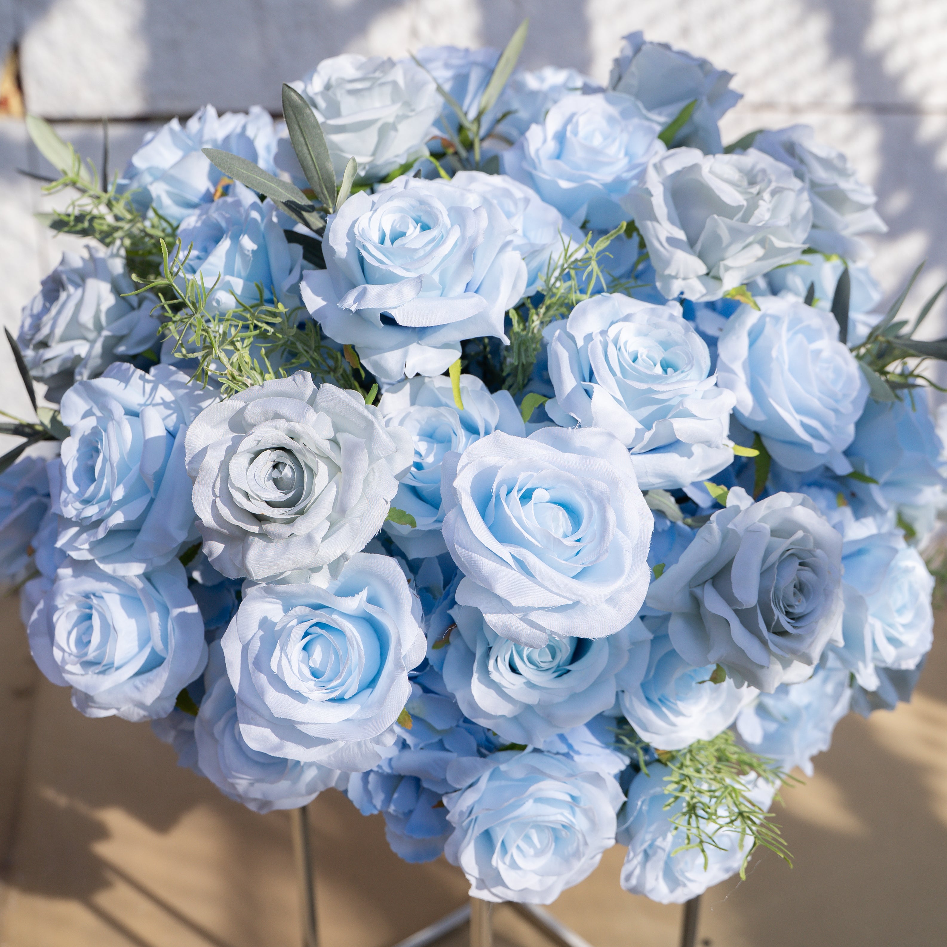 Vesper Blue Flower Ball Flower Centerpiece Bouquet Table Decoration